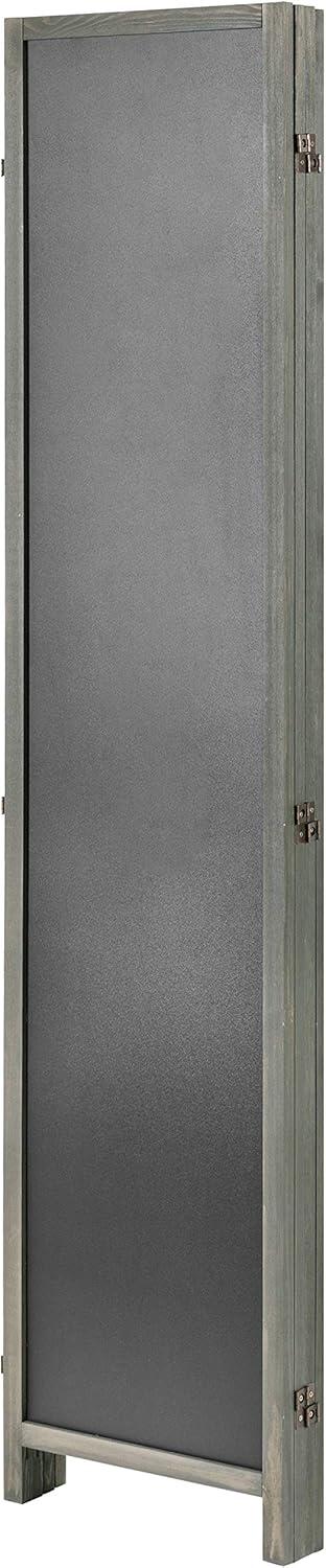 image4 Panel Vintage Gray Wood Chalkboard Room Divider 6FT Folding Writable Privacy Screen 63W x 705HVintage Gray
