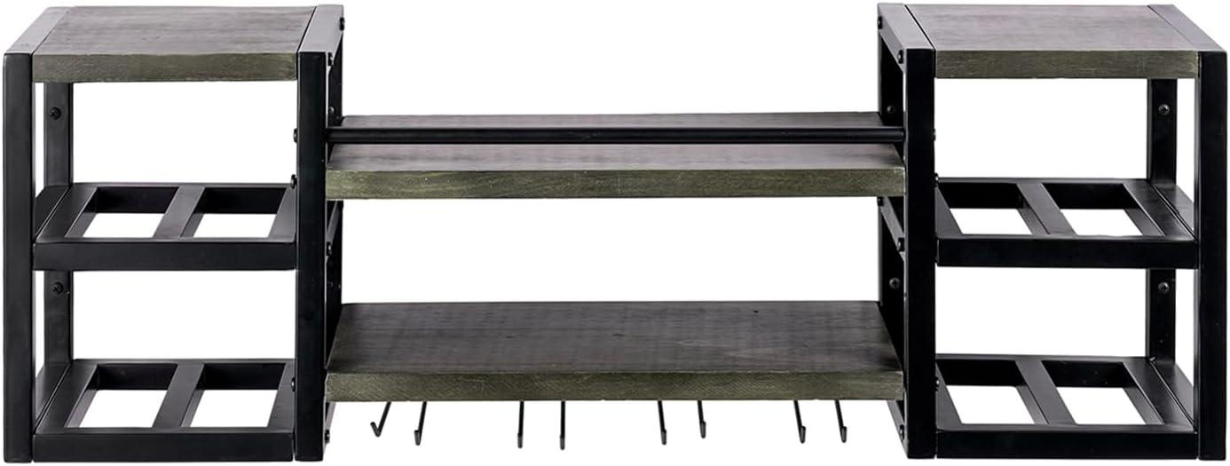 imageMyGif Brass Wine Rack for 9 Bottles Modern Metal Tabletop Holder Horizontal Storage for Kitchen Bar ampamp Dining Room Rustic Industrial Decor with Gold FinishSolid Wood