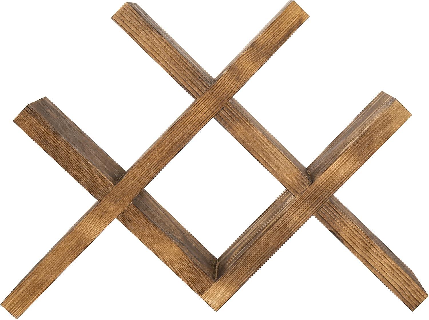 imageMyGif Brass Wine Rack for 9 Bottles Modern Metal Tabletop Holder Horizontal Storage for Kitchen Bar ampamp Dining Room Rustic Industrial Decor with Gold FinishRustic Brown