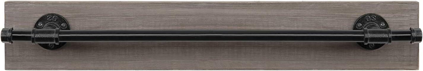 imageMyGift 20 Inch Towel Bar Premium Wall Mounted Bath Towel Hanger Rail Ultra Modern Minimalist Hotel Series Floating Bar for Hanging Bathroom Towels Black MetalBrown