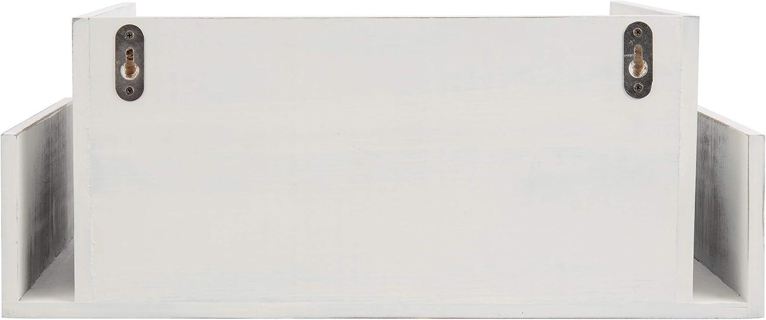 imageMyGift 3 Tier Wall Mounted Vintage White Wood Office Desktop File Rack Document Tray Letter Paper Organizer ampamp Mail SorterVintage White