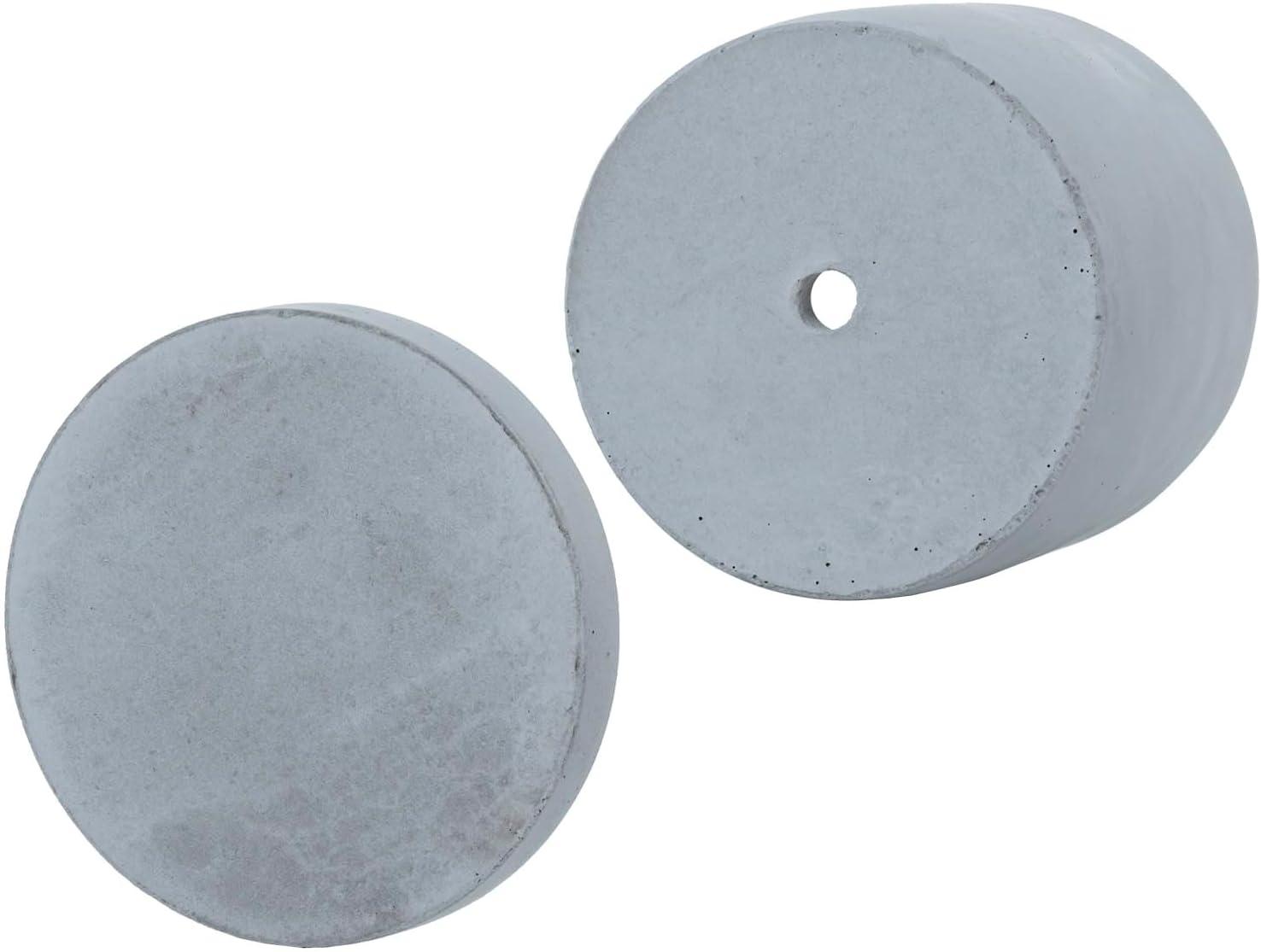 imageMyGift 4 Inch Unglazed Gray Concrete Planter Cylindrical Cactus Herb Succulent Planter Pots with Removable Drainage Trays Set of 445 Inch Set of 4