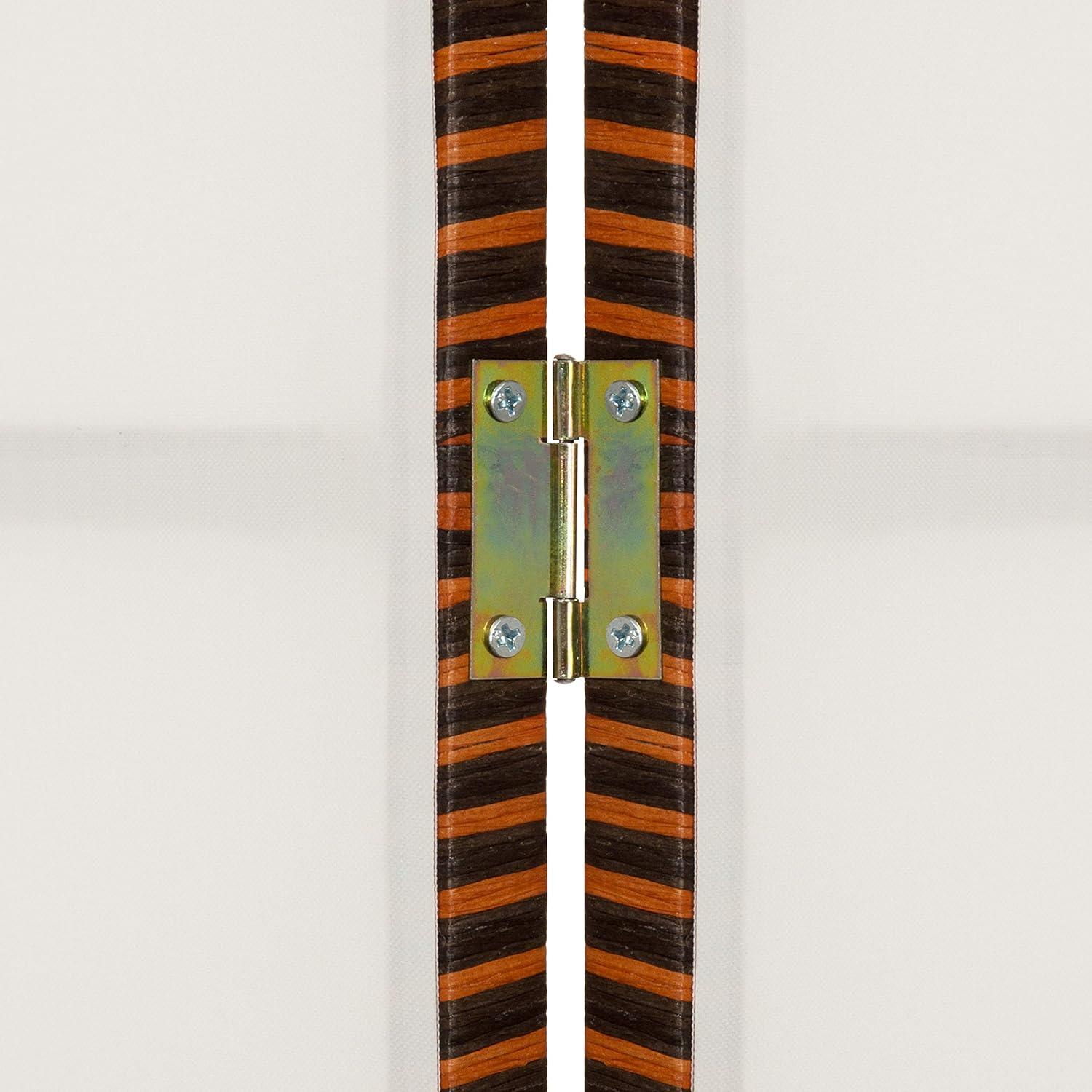 imageMyGift 4Panel Asian Cherry Blossom Oil Cloth Painting Woven Privacy Screen Room Divider with Wood Frame