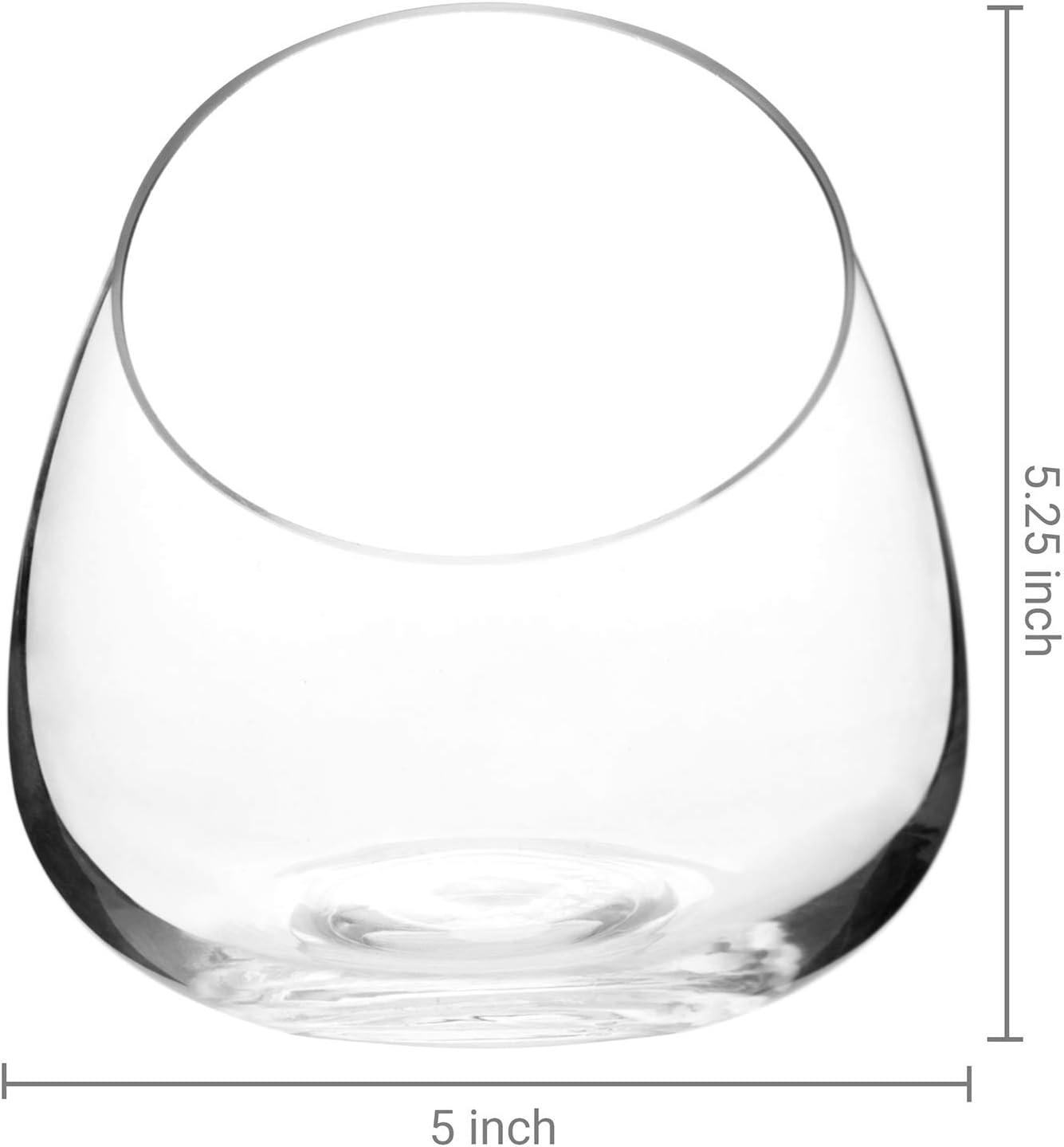 imageMyGift 5 Inch Premium Clear Glass Air Plant Terrarium Mini Candy Bowl Jar Tealight Candle Holder Succulent Cactus Plant Vase Set of 2Set of 2