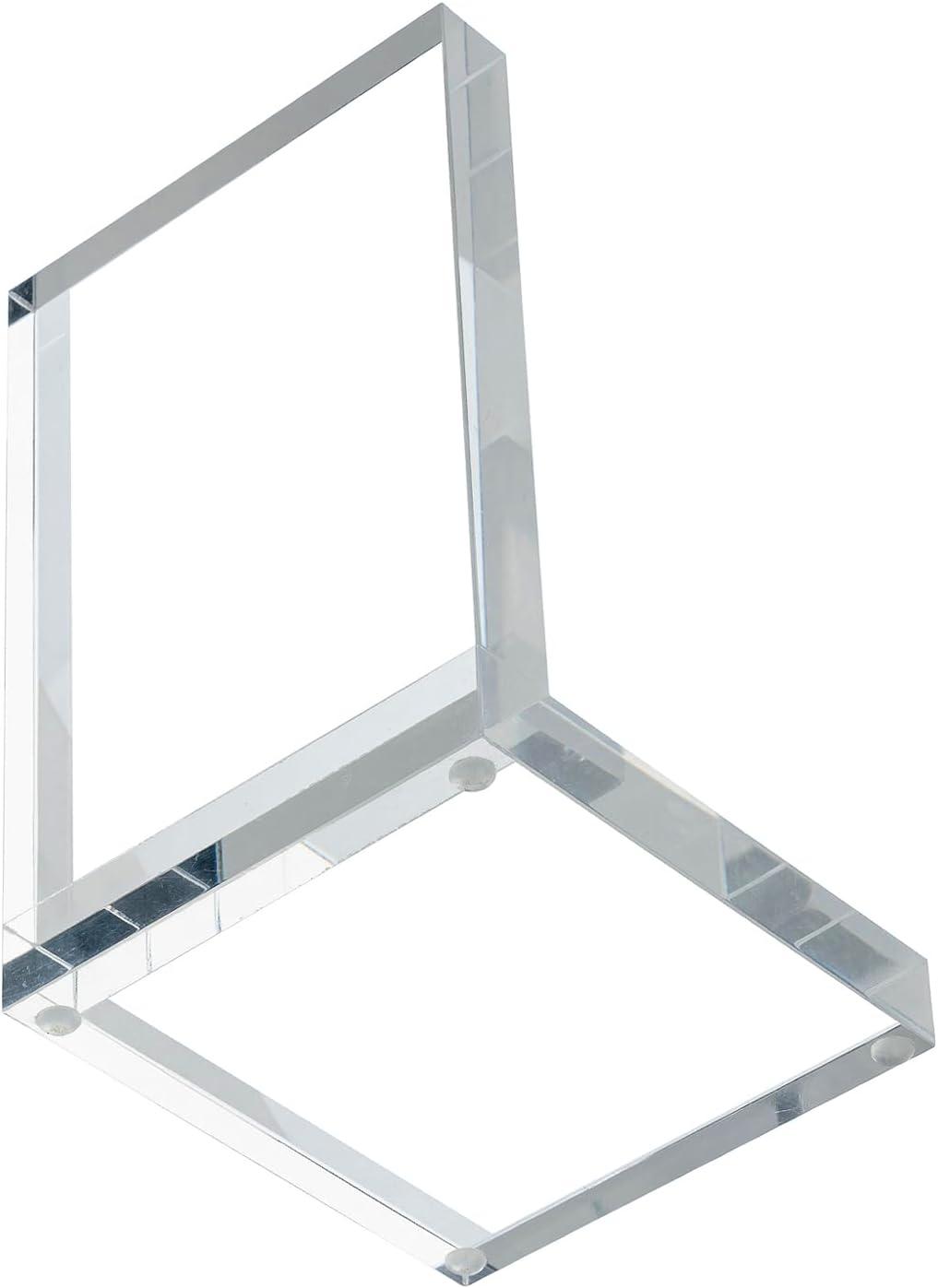 imageMyGift 5 Inch Premium Hotel Style Clear Thick Acrylic Triangle Shaped Bookends Decorative Transparent Triangular Book Stands for Home Office School Desk or Shelf 1 PairAcrylic