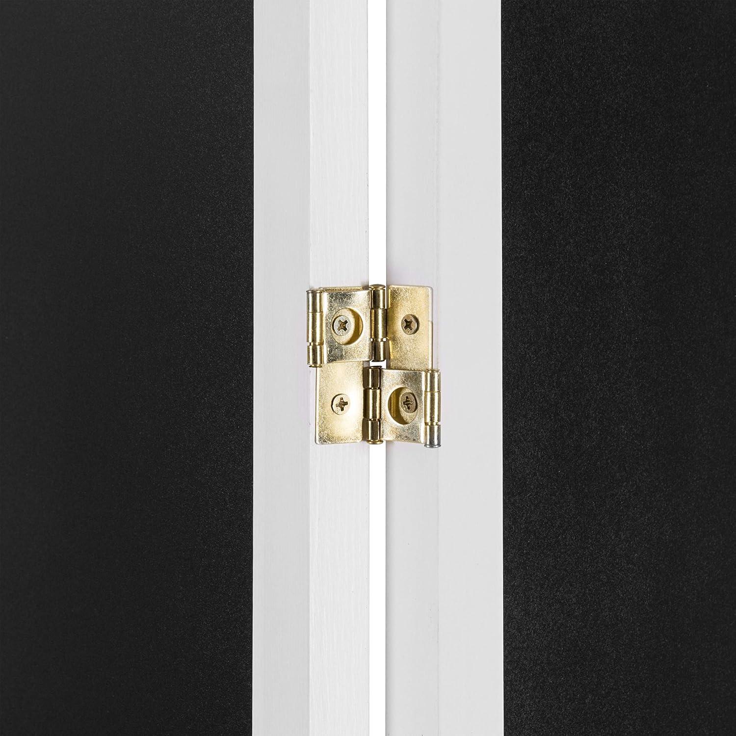 imageMyGift 6Panel Folding Room Divider with Erasable Chalkboard Panels 6FT Decorative DIY Design Semi Private Screen with Wood Frame College Dorm Room Divider and Decor 63W x 7075H