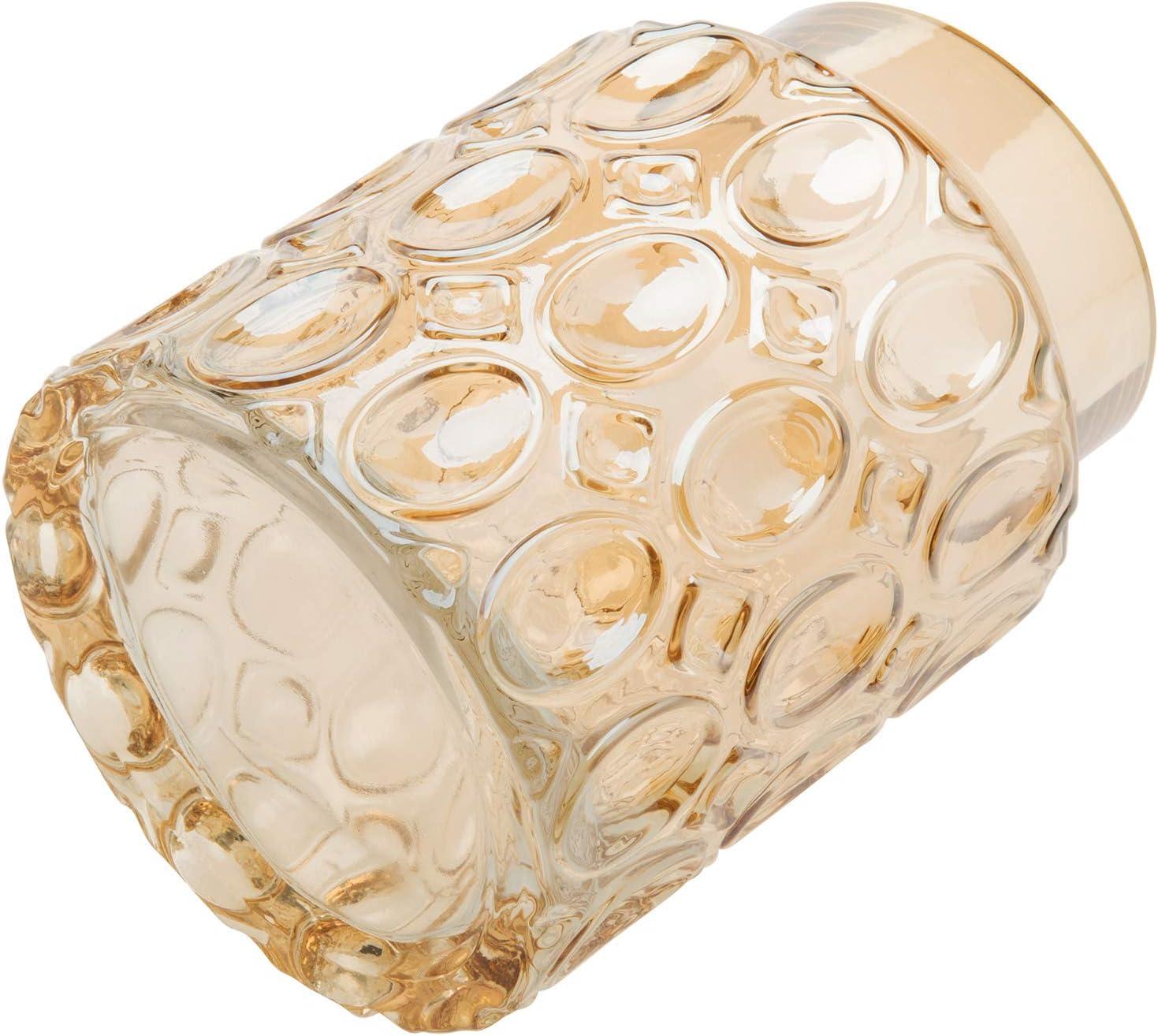 imageMyGift 7 x 5 Inch Decorative Amber Glass Flower Vase with Dimpled Texture