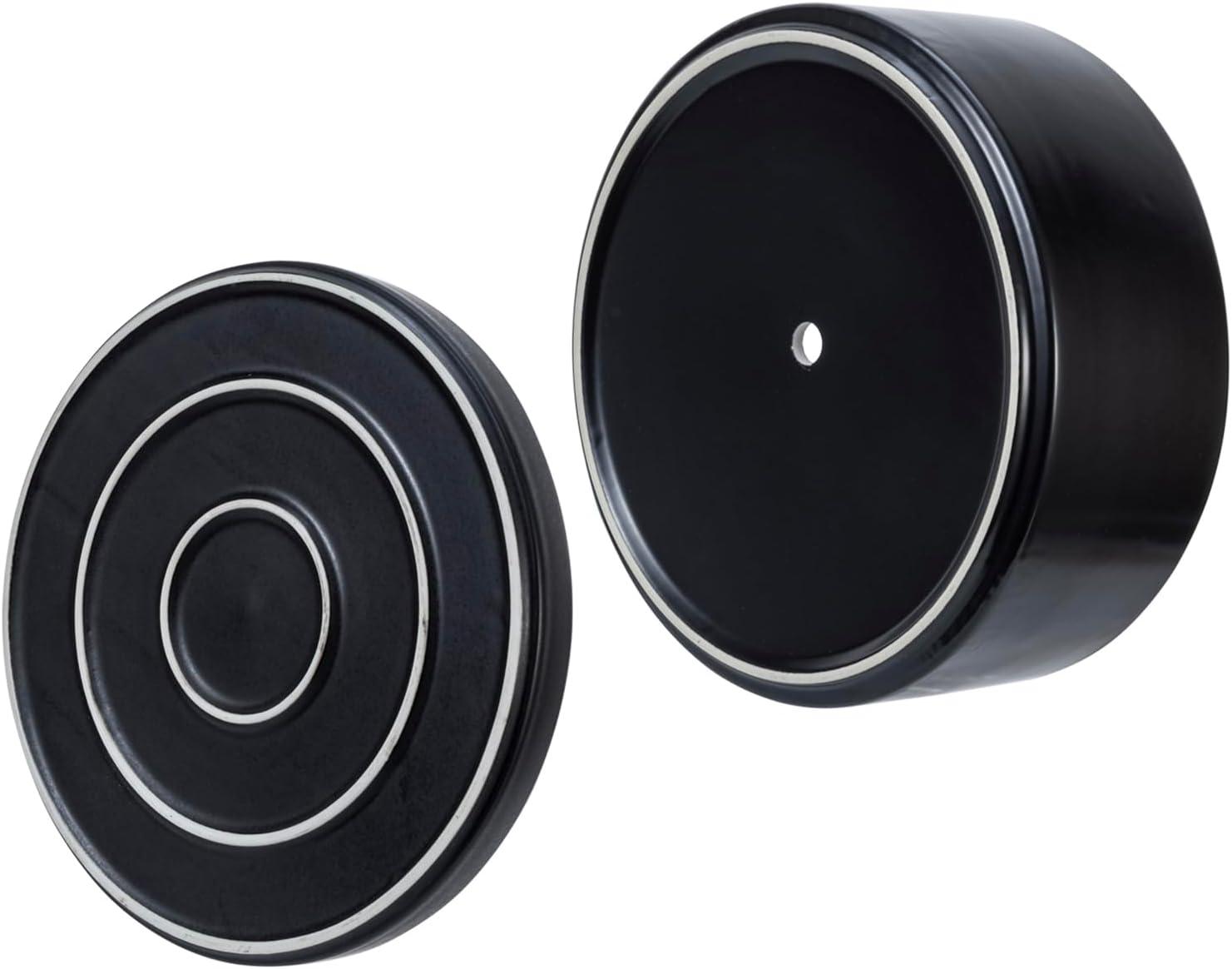 imageMyGift 8 Inch Black Ceramic Succulent Planter Pot Decorative Flower Plant Bowl with Removable SaucerBlack