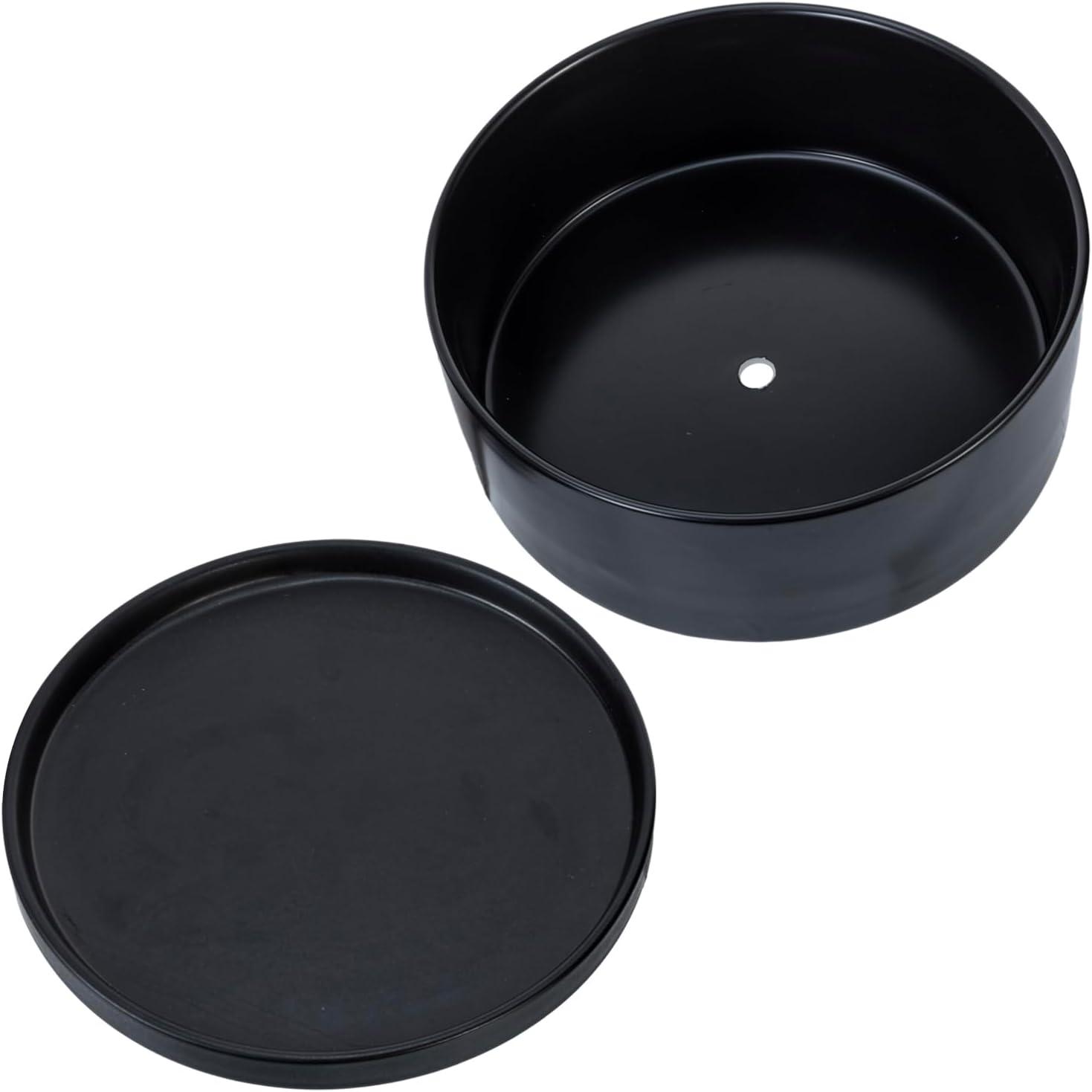 imageMyGift 8 Inch Black Ceramic Succulent Planter Pot Decorative Flower Plant Bowl with Removable SaucerBlack