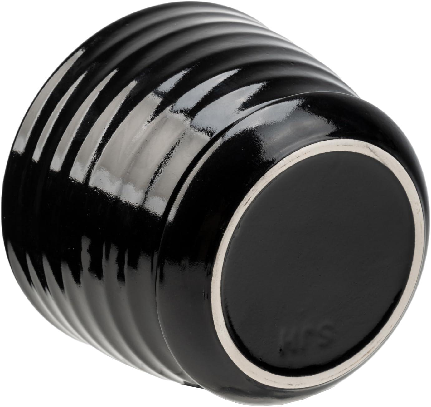 imageMyGift Black Ceramic Pots for Plants 675645 inch Flower Pots Plant Pots Indoor with Drainage Holes and Tray Garden Planters for Succulent and Flowers Set of 3Black