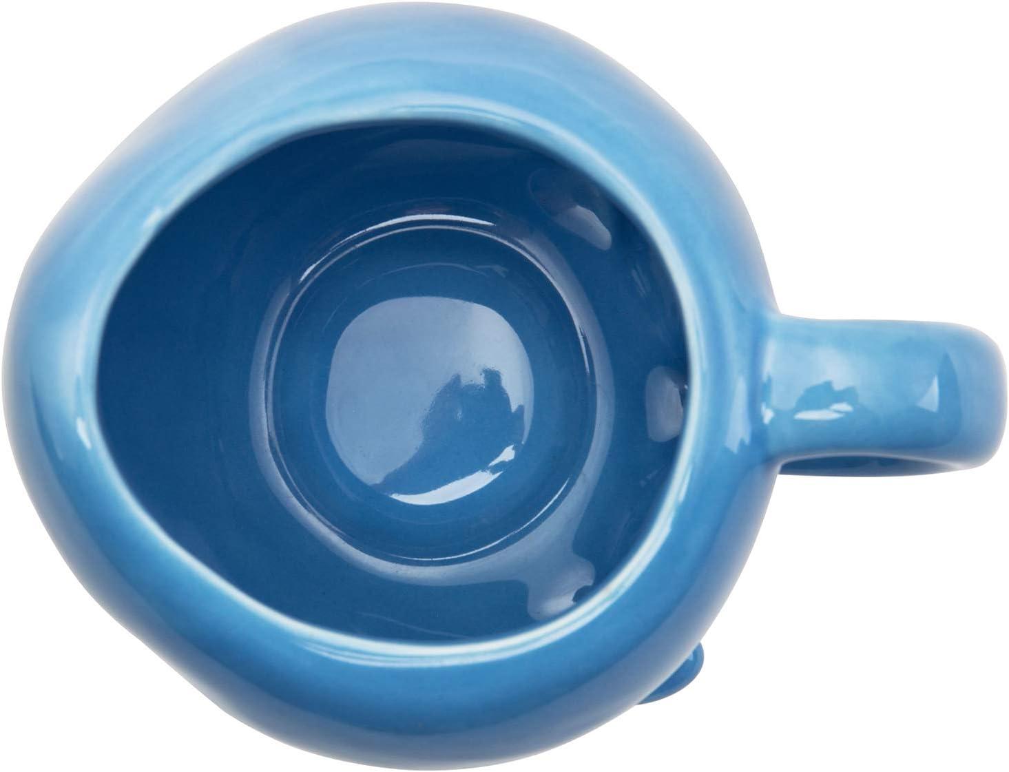 imageMyGift Blue Ceramic Cute Novelty Coffee Mug with Handle and Cartoon Baby Shark Design Fun Birthday Gift Mugs for Kids Women Men