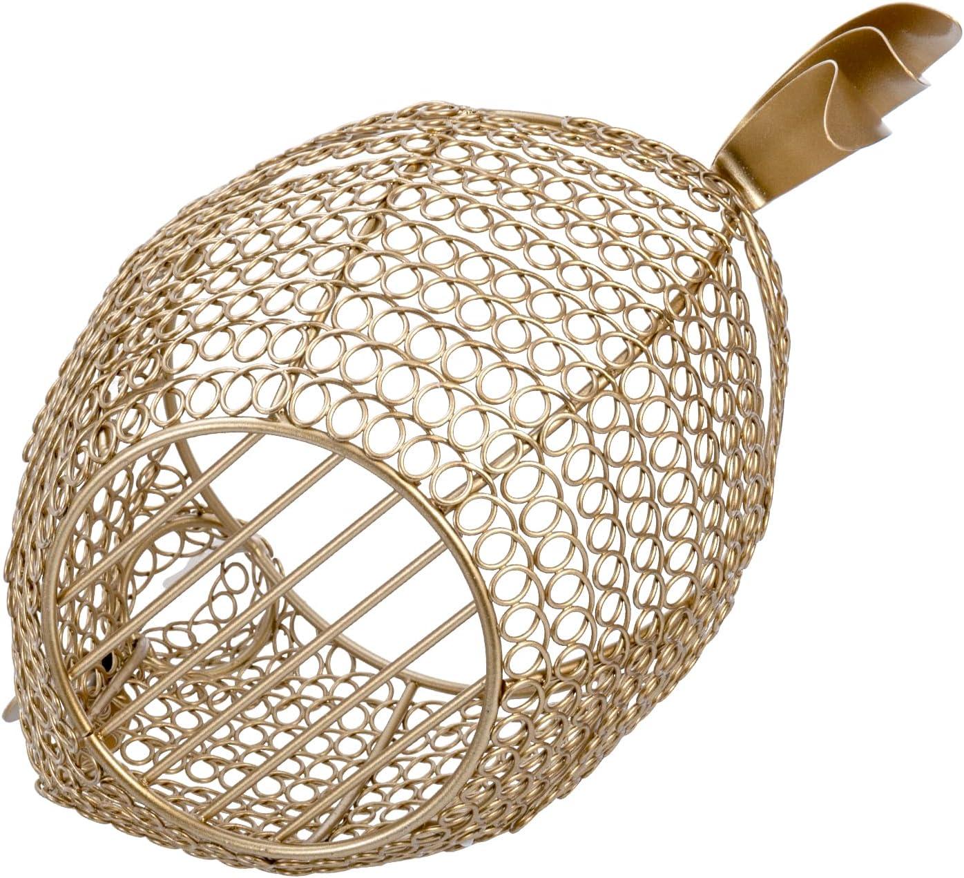 imageMyGift Chicken Wire Egg Gathering Basket Chicken Shaped Egg Holder For Kitchen Countertop Farmhouse Home Decor Display Storage Collecting Basket BlackGold