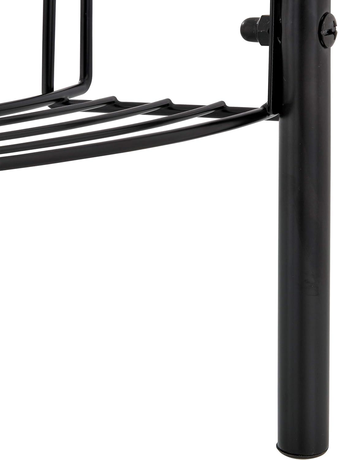 imageMyGift Chrome Plated Metal UndertheSink Rack Bathroom Quality Pedestal Storage Organizer with 2 Display Shelves and Hand Towel BarBlack