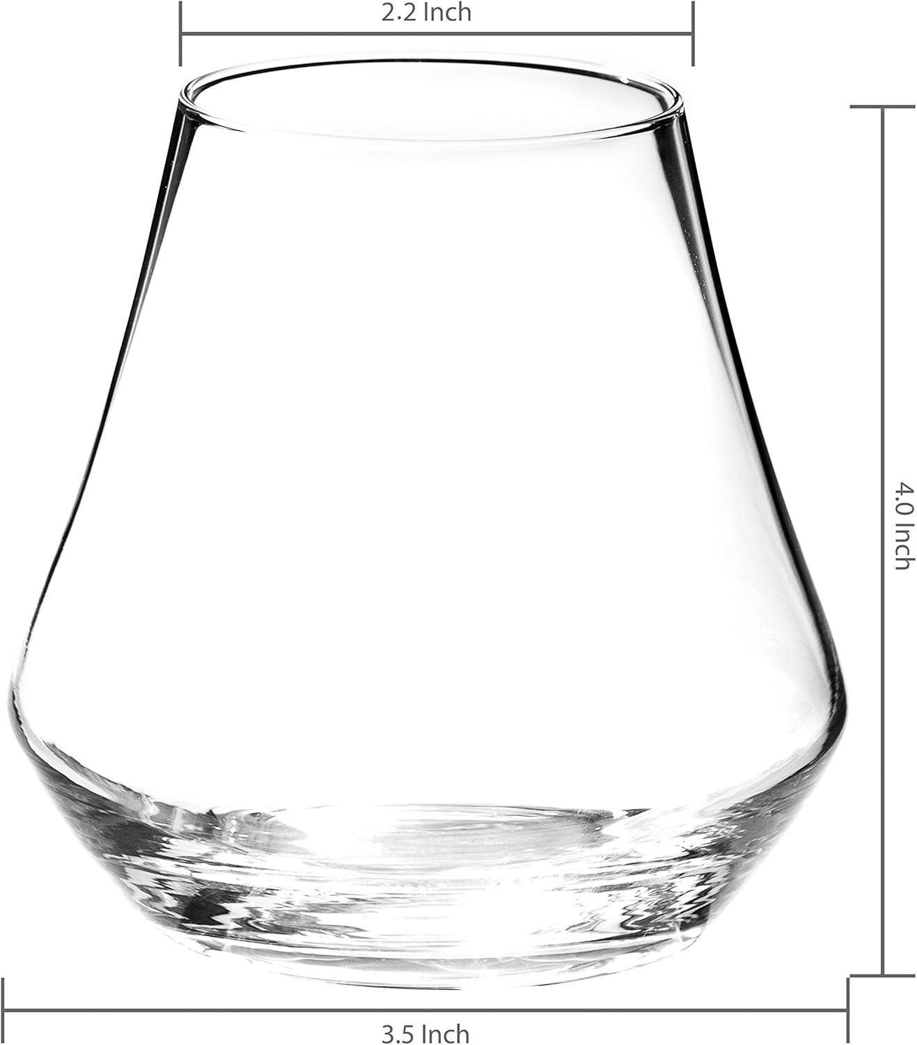 imageMyGift Clear Crystal TulipShaped Whiskey Tasting Snifter Tumbler Glasses Set of 4 Includes Gift Box