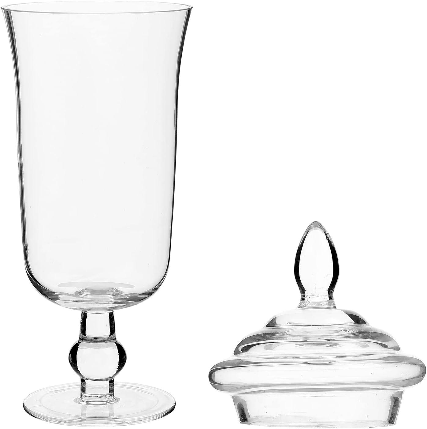 imageMyGift Clear Glass Apothecary Jars with Lids Decorative Wedding Candy Serving Canisters Set of 4