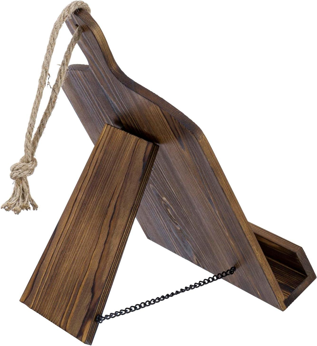 imageMyGift Cookbook Stand Recipe Book Holder with Brown Wood Cutting Board Design Cookbook Holder for Countertop DisplayBrown