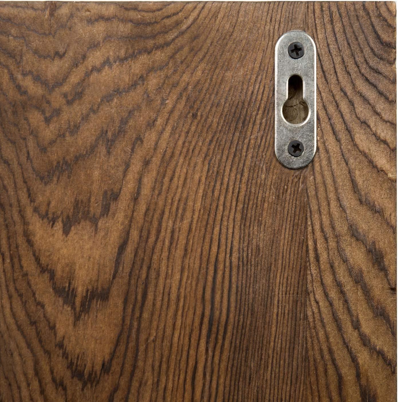 imageMyGift Dark Brown Burnt Wood Wall Mounted Wine Glass Holder Rack with Metal Coffee Mug Hooks