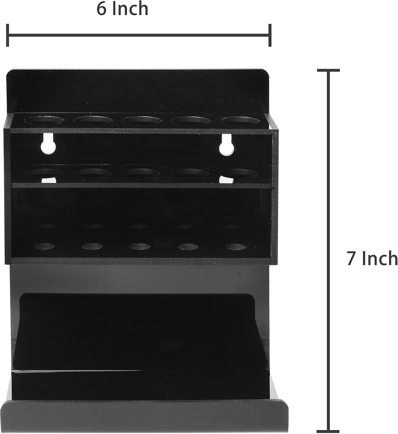 imageMyGift Dry Erase Marker Holder 10 Slots Whiteboard Marker Holder for Wall Dry Erase Eraser Holder Wall Mount BlackBlack