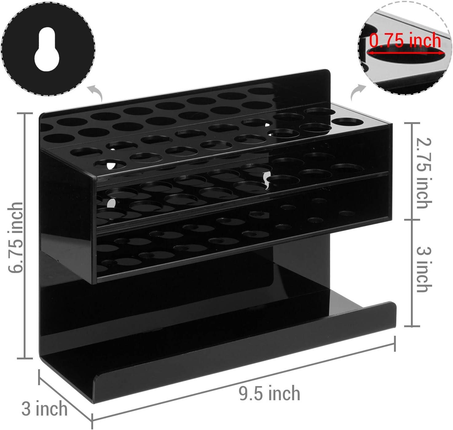 imageMyGift Dry Erase Marker Holder 10 Slots Whiteboard Marker Holder for Wall Dry Erase Eraser Holder Wall Mount BlackBlack