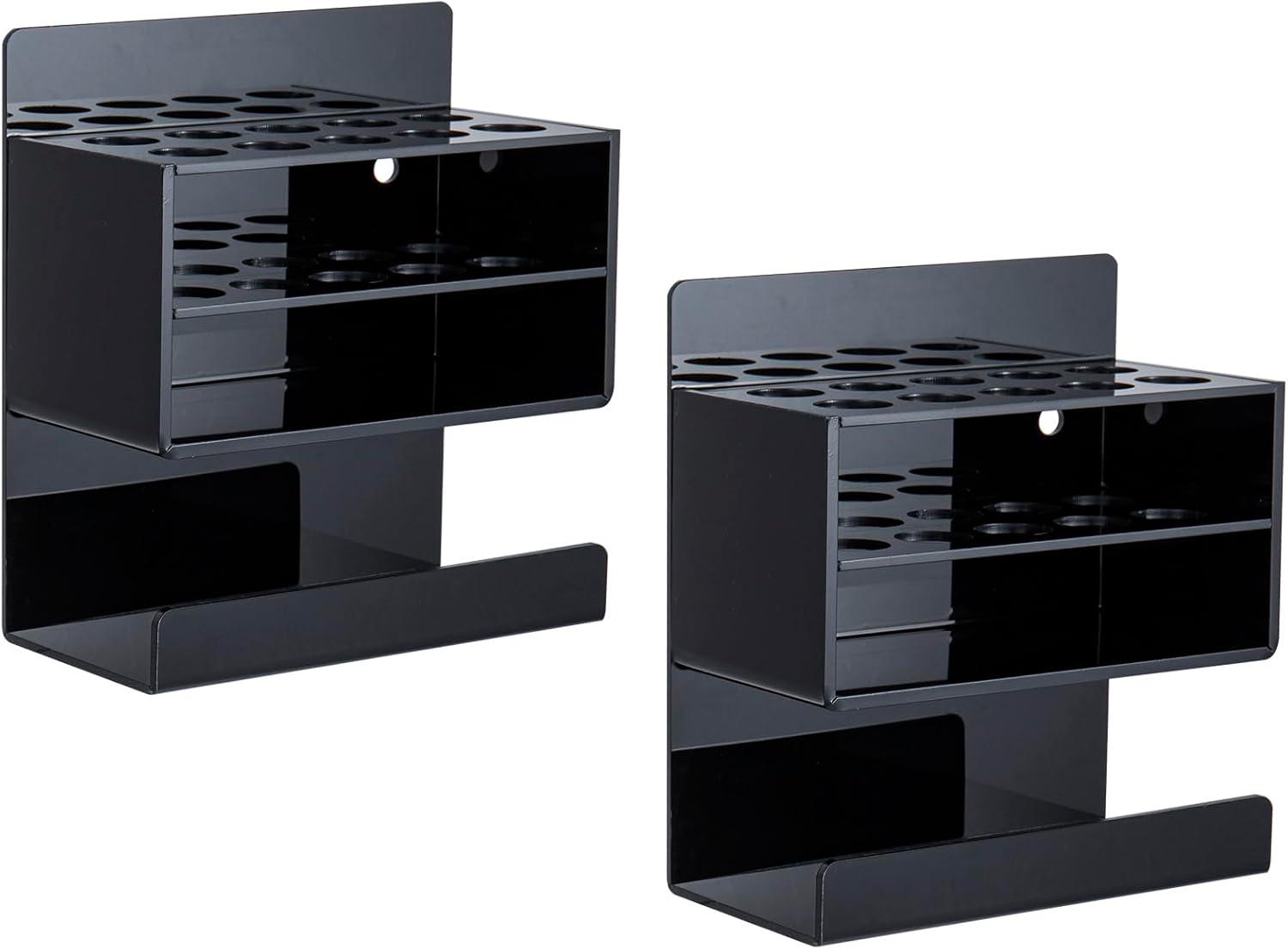 imageMyGift Dry Erase Marker Holder 10 Slots Whiteboard Marker Holder for Wall Dry Erase Eraser Holder Wall Mount BlackBlack