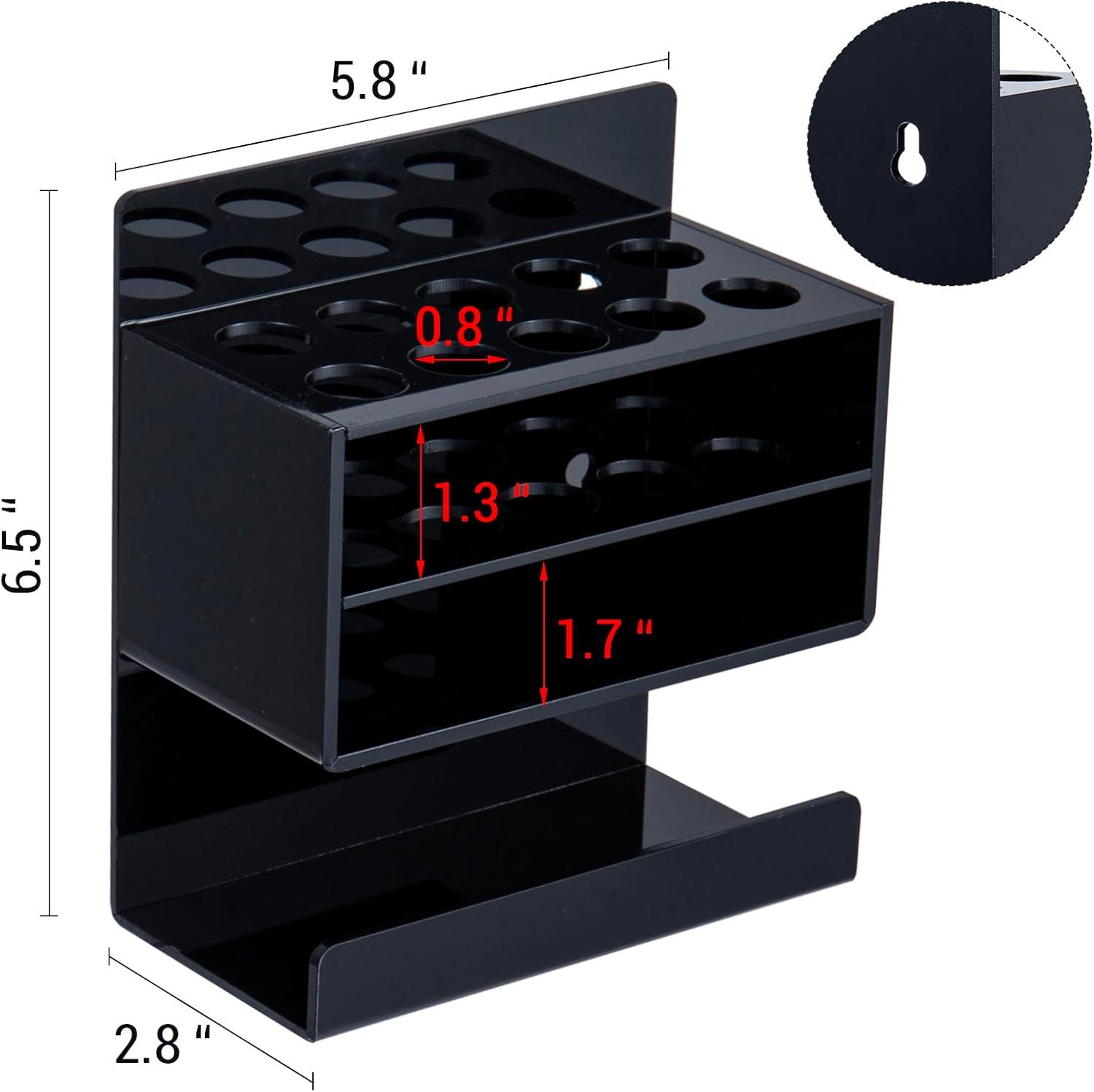 imageMyGift Dry Erase Marker Holder 10 Slots Whiteboard Marker Holder for Wall Dry Erase Eraser Holder Wall Mount BlackBlack