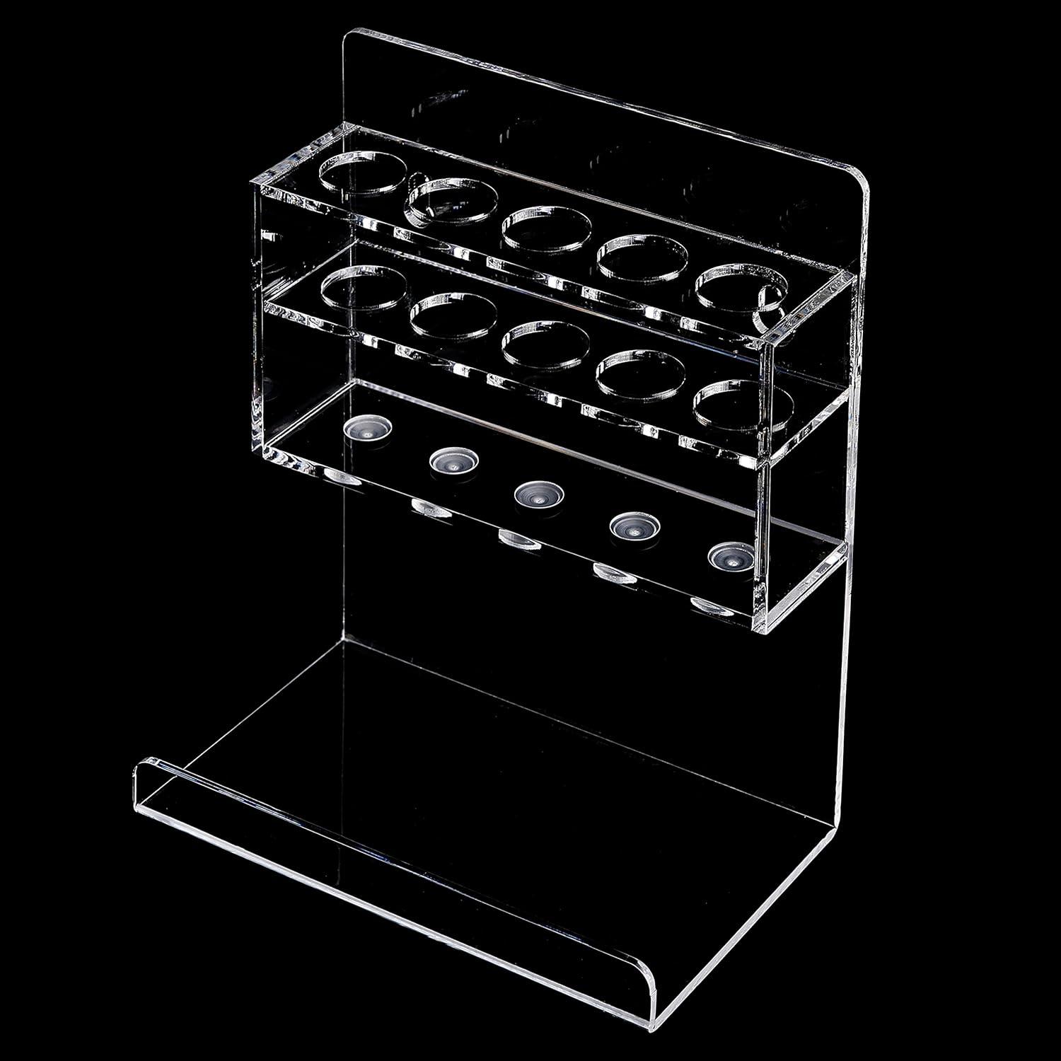 imageMyGift Dry Erase Marker Holder 10 Slots Whiteboard Marker Holder for Wall Dry Erase Eraser Holder Wall Mount BlackClear