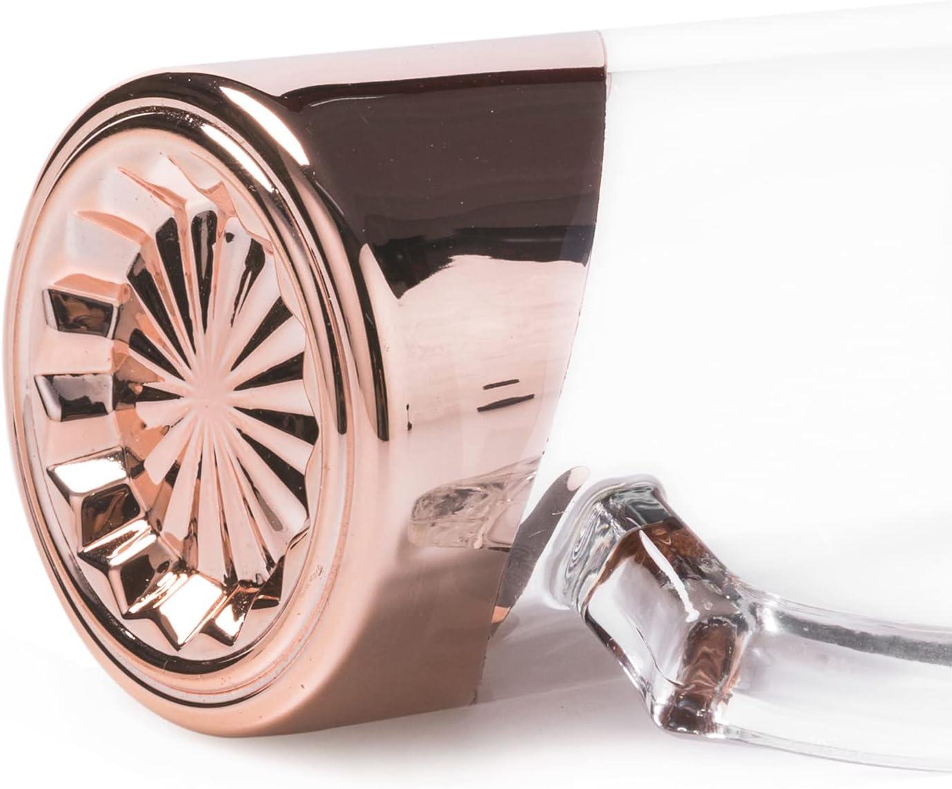 imageMyGift Glass 16 oz Beer Pint Stein Mug Glasses Modern Luxury Angled Copper Design with Handle Set of 2