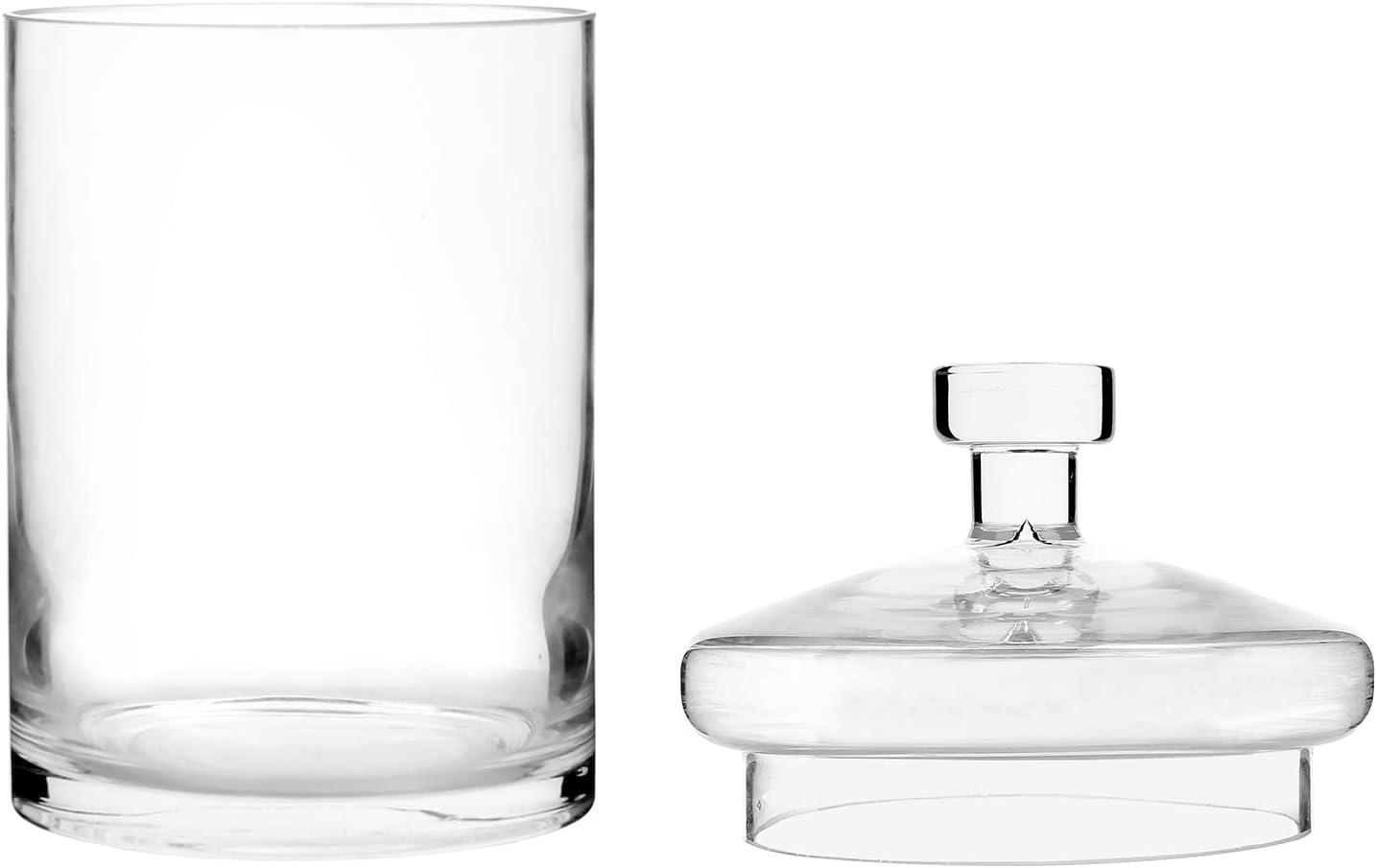 imageMyGift Glass Apothecary Jar Set with Clear Lid Decorative Kitchen and Bath Storage Canisters Wedding Centerpiece Jars Candy Buffet with LidsClear