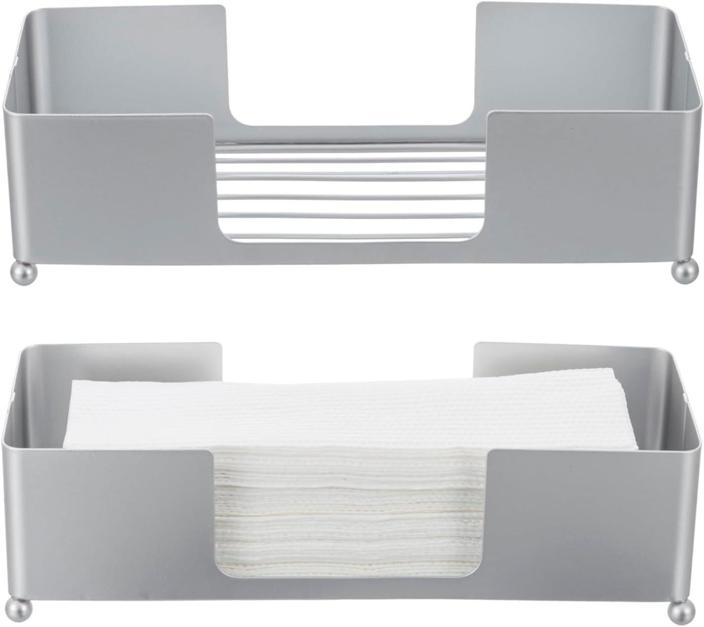 imageMyGift Gold Paper Towel Holder Toilet Paper Towel Dispenser for Bathroom C fold Paper Towel Holder Countertop for Commercial ampamp Home Use Modern Brass Finish MetalSilver2