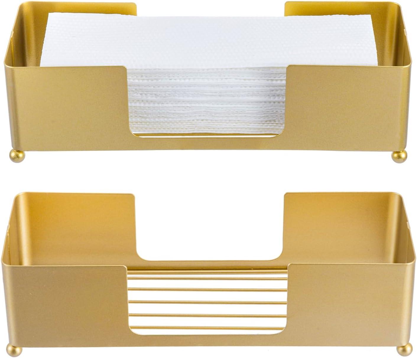 imageMyGift Gold Paper Towel Holder Toilet Paper Towel Dispenser for Bathroom C fold Paper Towel Holder Countertop for Commercial ampamp Home Use Modern Brass Finish MetalBrass Tone2