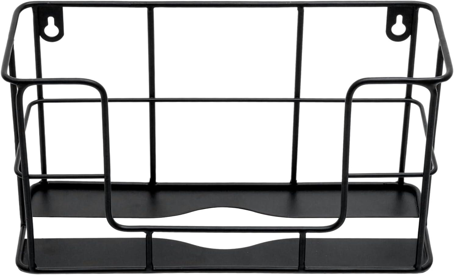 imageMyGift Modern Brass Tone Metal Wire Commercial Wall Mounted or Tabletop Paper Folded Towel Holder Dispenser Rack Tree and BirdBlack