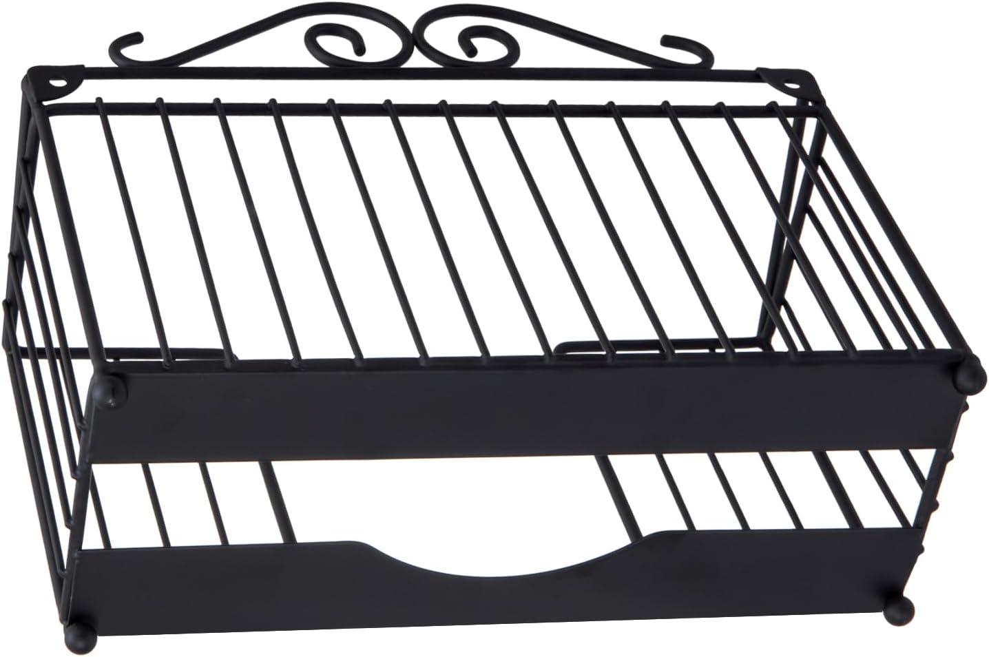 imageMyGift Modern Brass Tone Metal Wire Commercial Wall Mounted or Tabletop Paper Folded Towel Holder Dispenser Rack Tree and BirdBlackbig