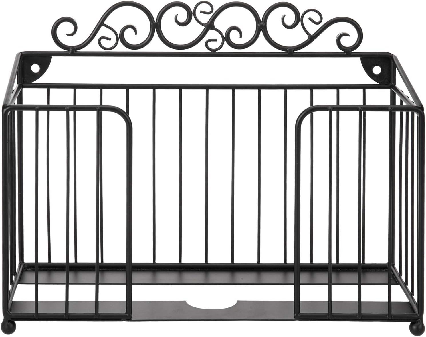 imageMyGift Modern Brass Tone Metal Wire Commercial Wall Mounted or Tabletop Paper Folded Towel Holder Dispenser Rack Tree and BirdBlacksmall