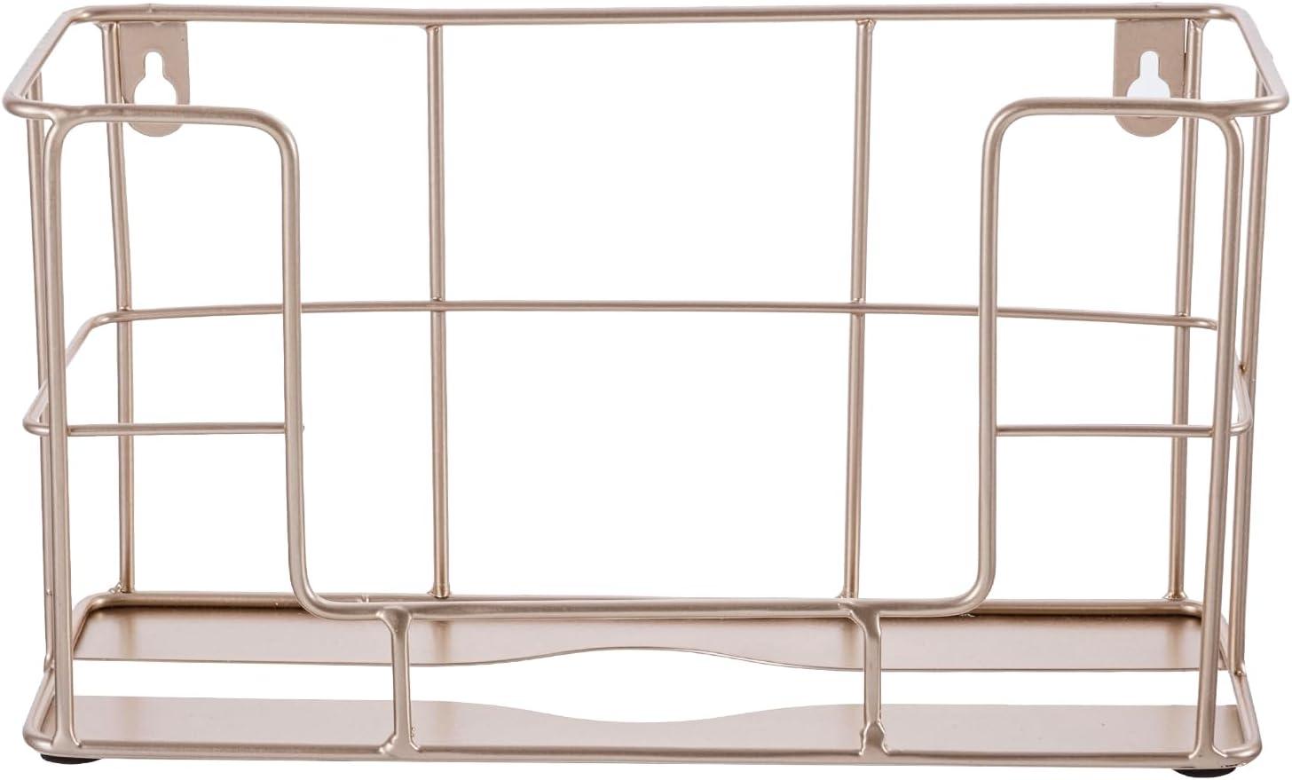 imageMyGift Modern Brass Tone Metal Wire Commercial Wall Mounted or Tabletop Paper Folded Towel Holder Dispenser Rack Tree and BirdCopper