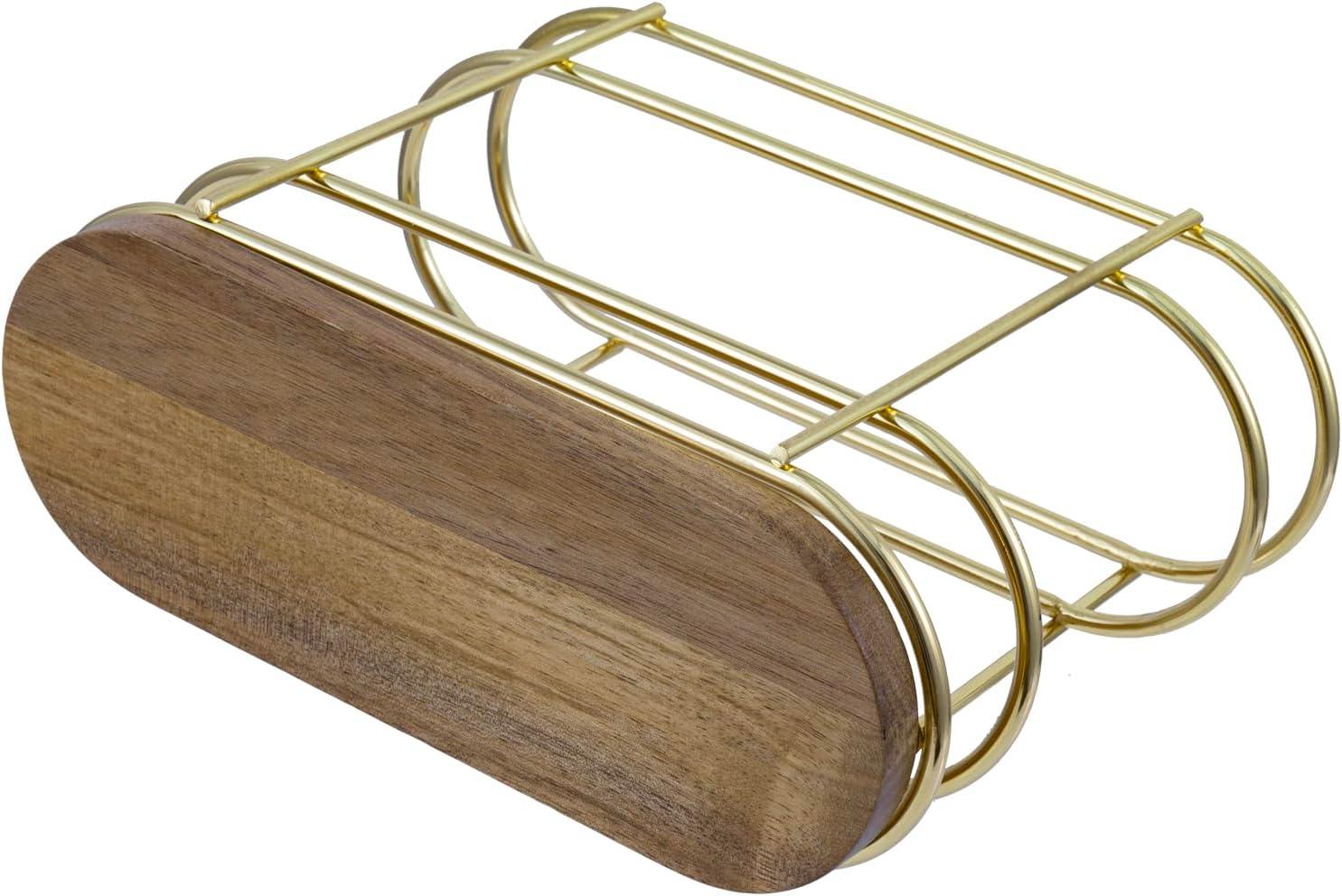 imageMyGift Modern Brass Tone Metal Wire Commercial Wall Mounted or Tabletop Paper Folded Towel Holder Dispenser Rack Tree and BirdModern Brass