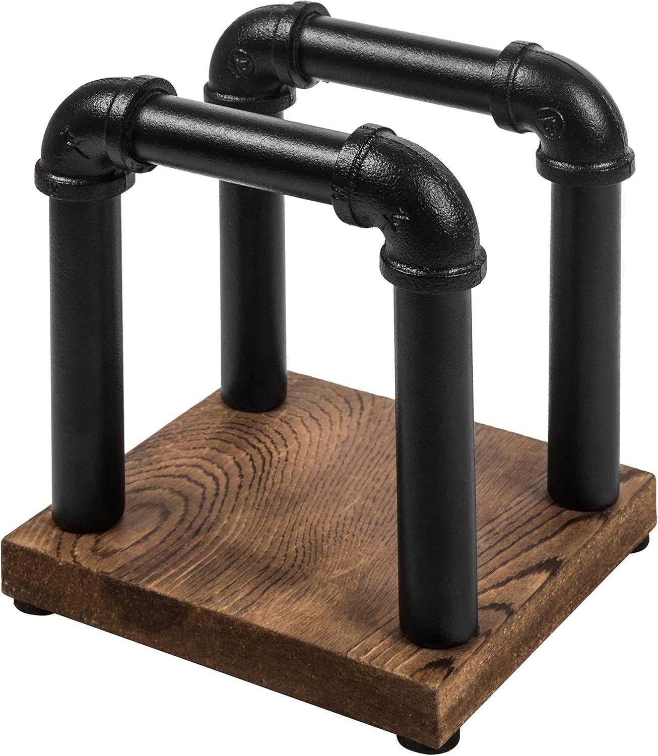 imageMyGift Modern Brass Tone Metal Wire Commercial Wall Mounted or Tabletop Paper Folded Towel Holder Dispenser Rack Tree and BirdPipe Black