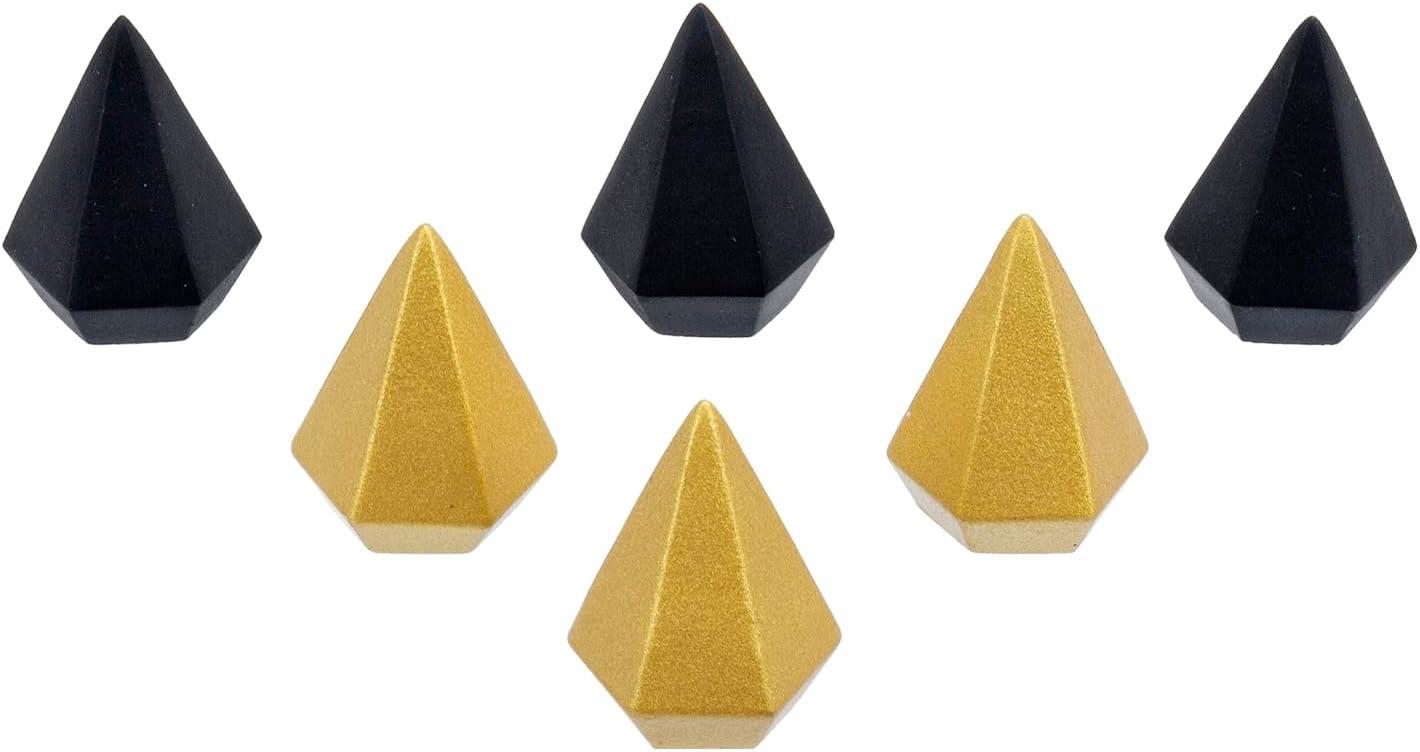 imageMyGift Modern Cone Shaped Ring Holders Decorative MultiColored Pastel Prism Style Jewelry Display Stands Set of 4Black Gold