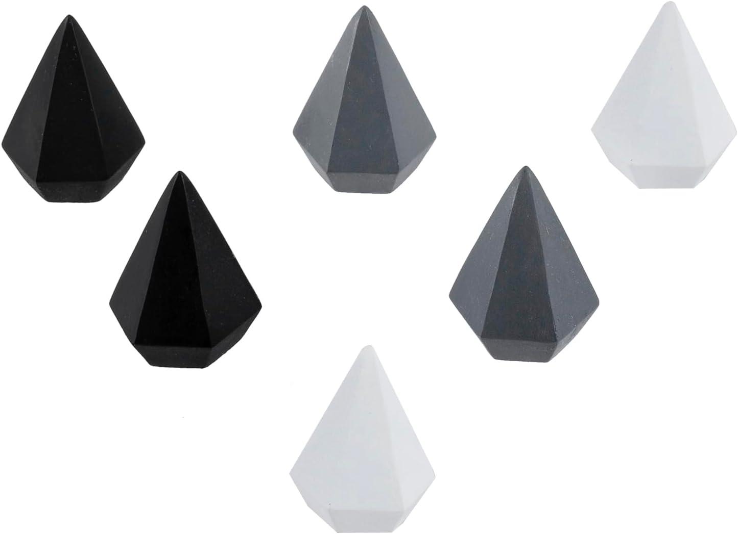 imageMyGift Modern Cone Shaped Ring Holders Decorative MultiColored Pastel Prism Style Jewelry Display Stands Set of 4greyBlack Gold 6