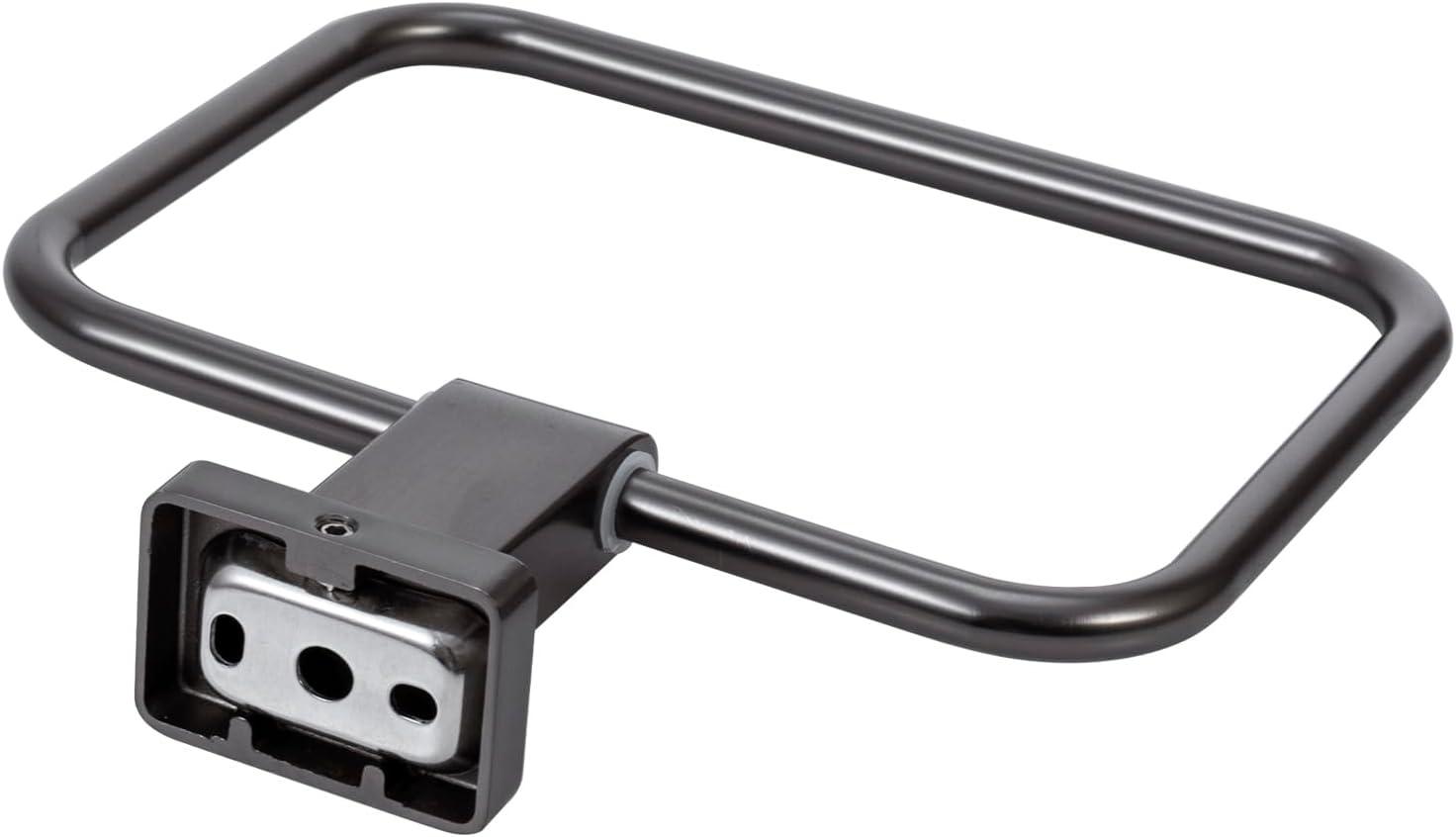 imageMyGift Modern Gunmetal Gray CommercialGrade Towel Ring Wall Mounted Luxury Hotel Series Sleek Stainless Steel Hanging Bathroom Hand Towel Holder