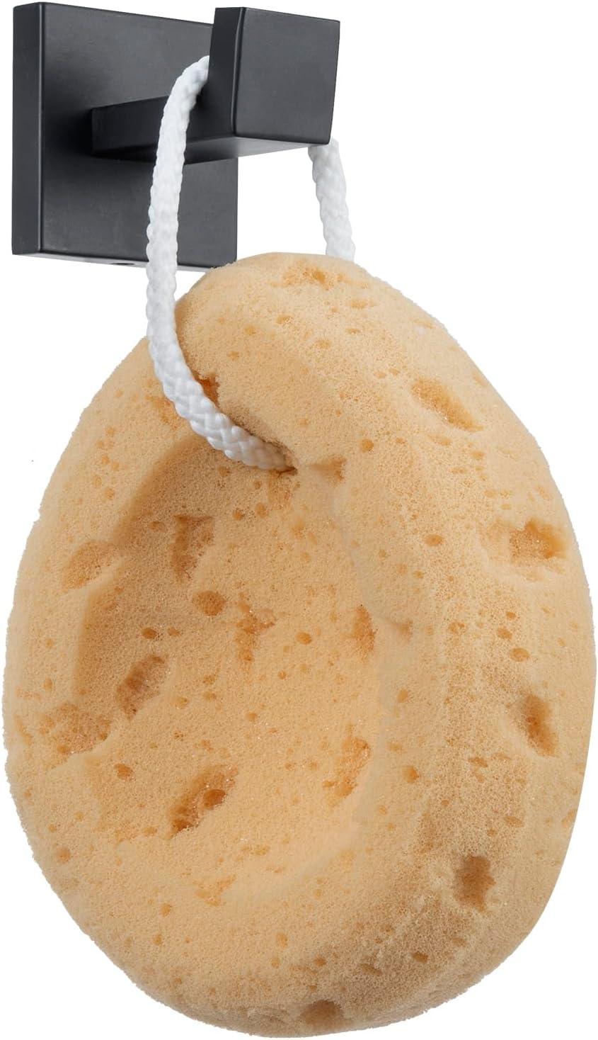 imageMyGift Modern Matte Black Wall Mounted Bath Robe Towel Hook Premium Hotel Series Stainless Steel Bathroom Towel Holder Hook for Bath Robes Hand Towels and Clothes