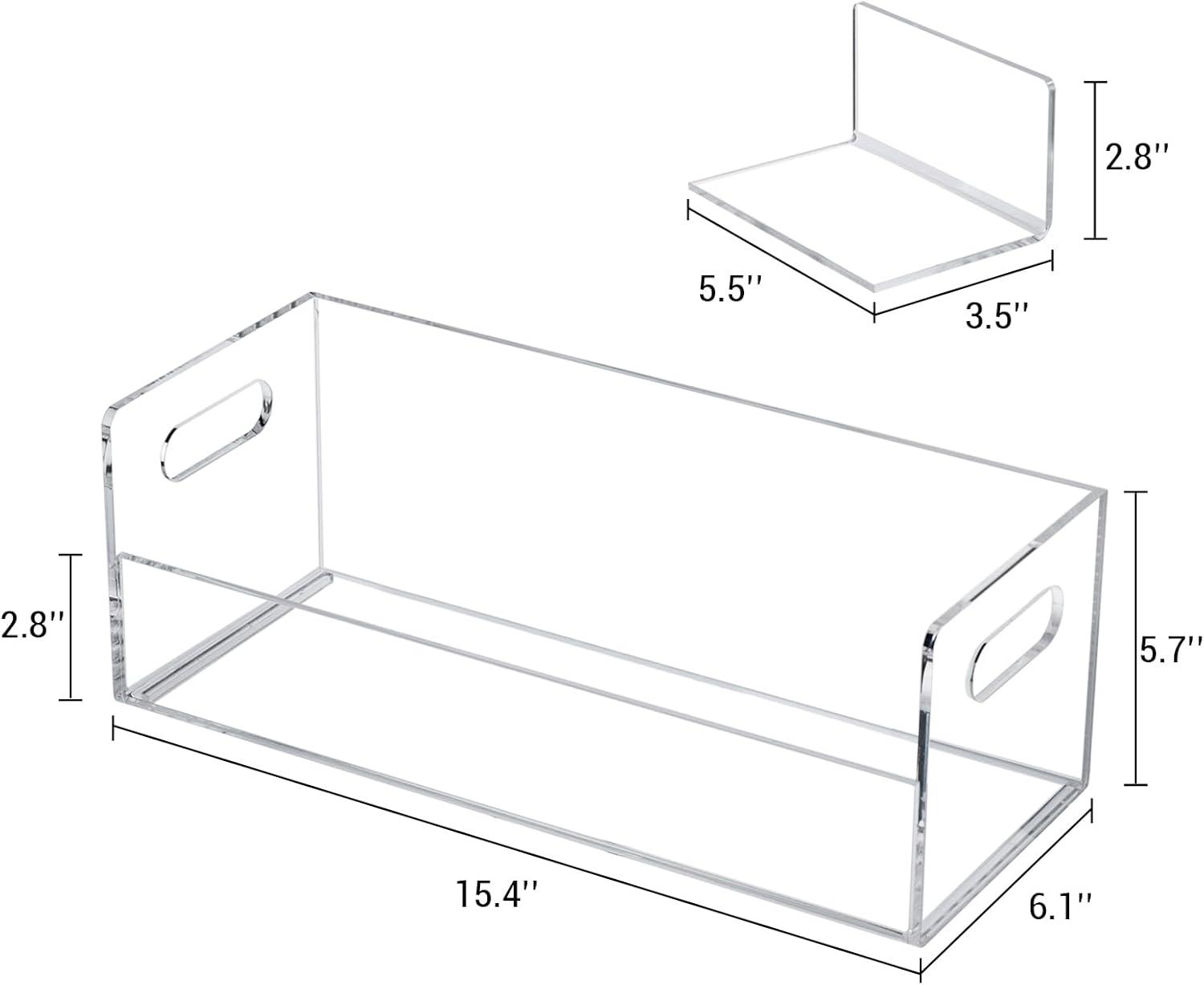 imageMyGift Modern Premium Clear Acrylic Stackable CD Holder Racks with Cutout Carrying Handles Compact Disc Jewel Case Display Crates Media Storage Organizers Set of 2Clear
