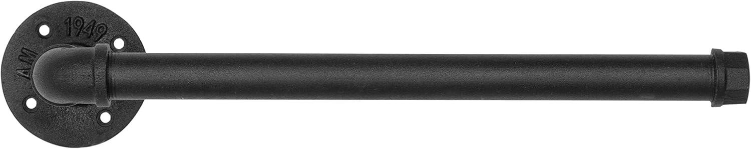 imageMyGift Paper Towel Holder Metal Under Cabinet Paper Towel Holder Industrial Pipe Matte Black Wall Mounted Kitchen Towel RackBlack