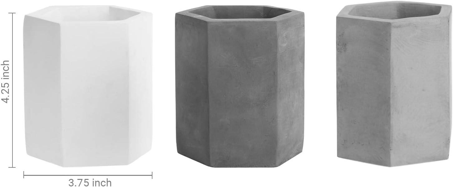 imageMyGift Pen Holder Pencil Holder For DeskPen Cup Holder For DeskConcrete Desktop Pencil CupModern GrayToneSet of 3Blackgraywhite