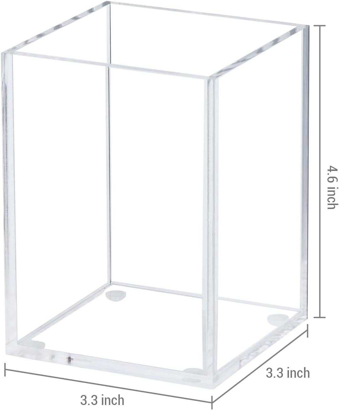 imageMyGift Pen Holder Pencil Holder For DeskPen Cup Holder For DeskConcrete Desktop Pencil CupModern GrayToneSet of 3Clear