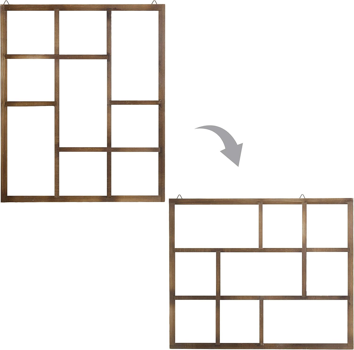 imageMyGift Premium Clear Acrylic Shadow Box with 9 Compartments Wall Mountable Knickknack Display Case Decorative Transparent Floating Shelf for Figurines Collectibles PlantsTorched