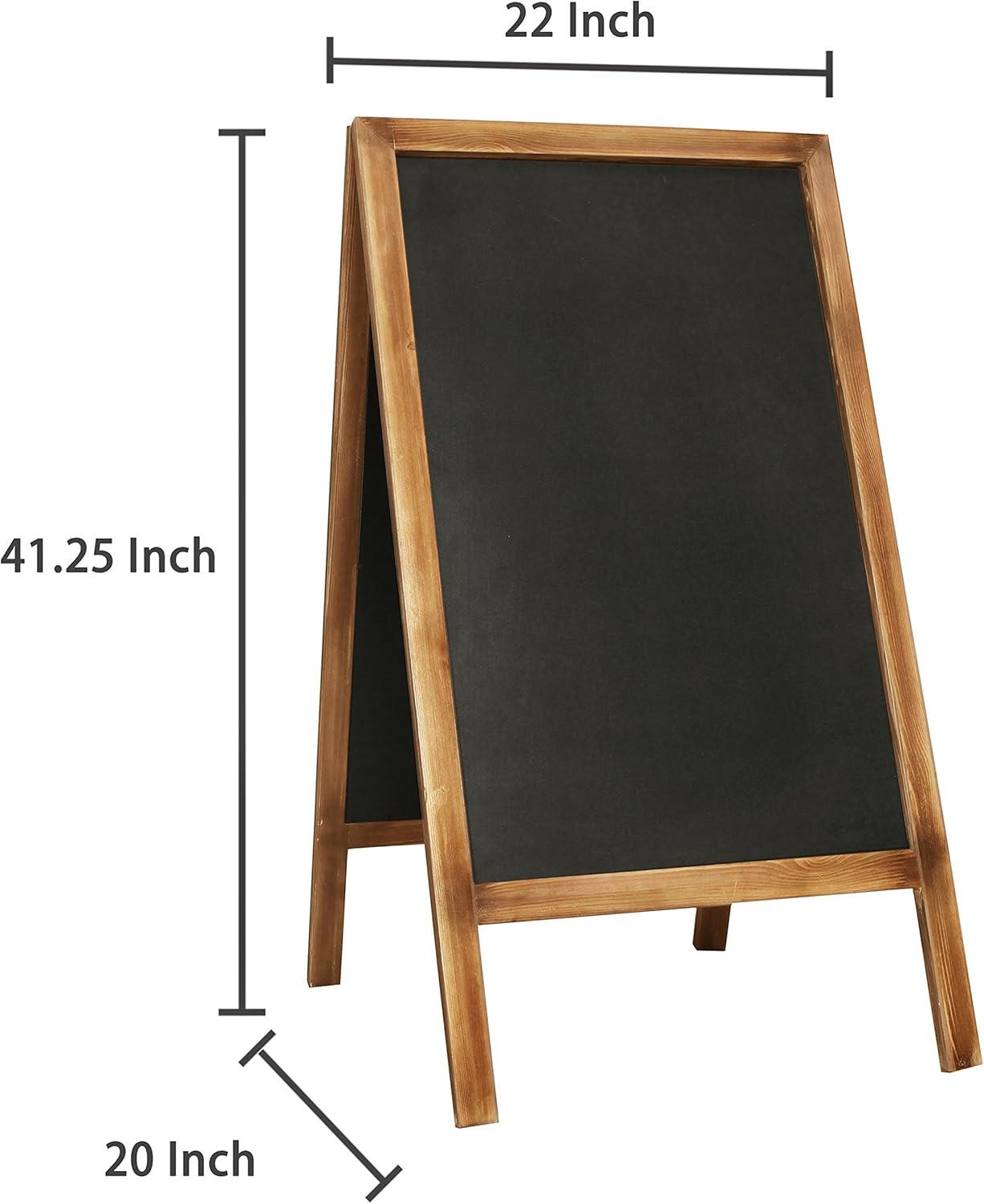 imageMyGift Rustic Brown Wood Sidewalk AFrame Double Sided Chalkboard Sign 40Inch Sandwich Memo Board
