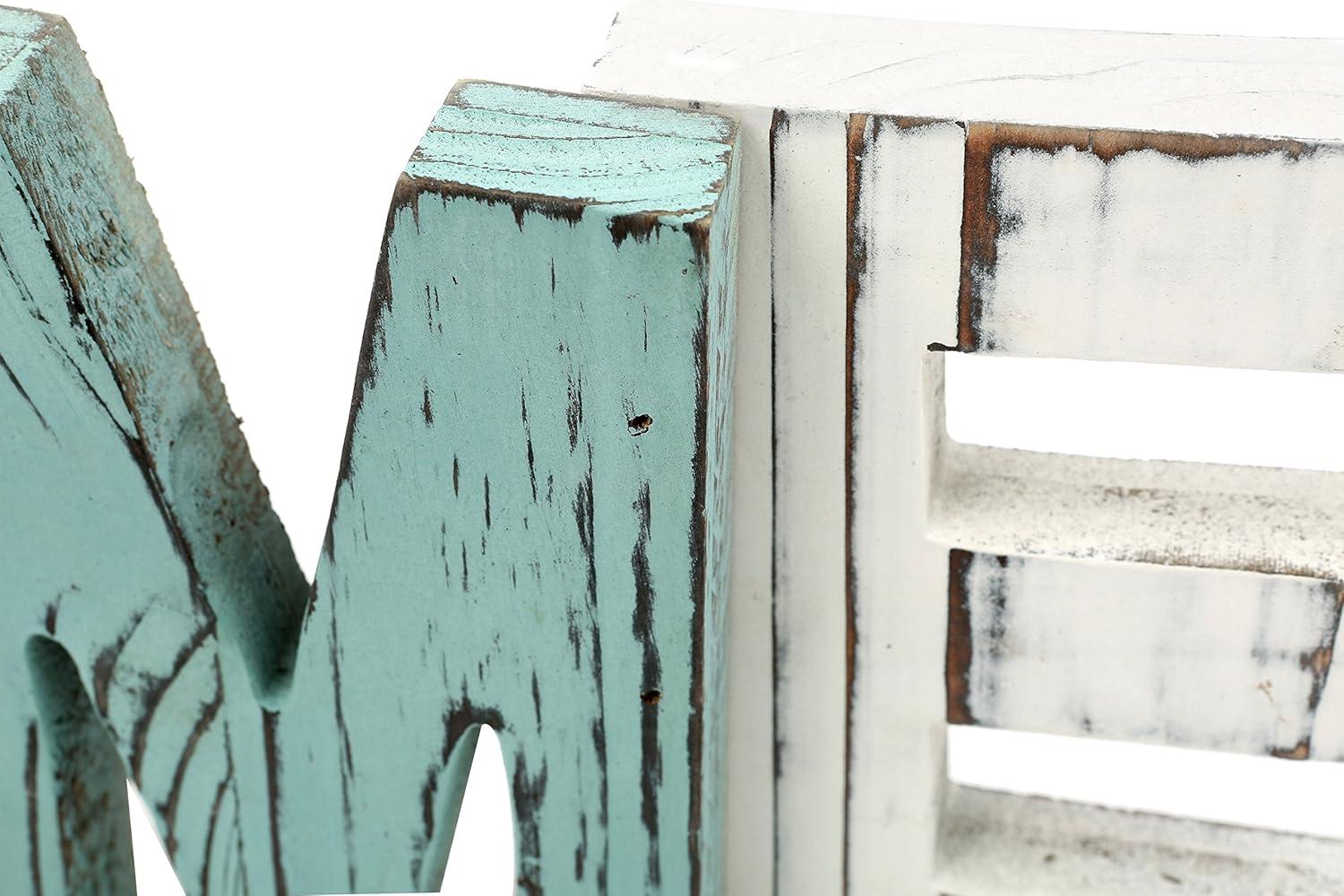 imageMyGift Rustic Multicolored Solid Wood HOME Cut Out Word Sign Kitchen Framhouse Frestanding Decor Mantel Above Cabinet DecorHOME