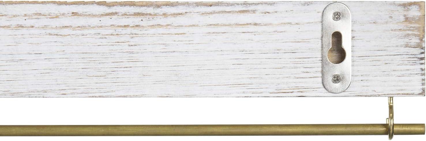 imageMyGift Rustic Whitewashed Wooden Wall Jewelry Organizer 4 Piece Wall Hanging Jewelry Organizer for Necklaces Earrings Bracelets with Hooks and Hanging Bars