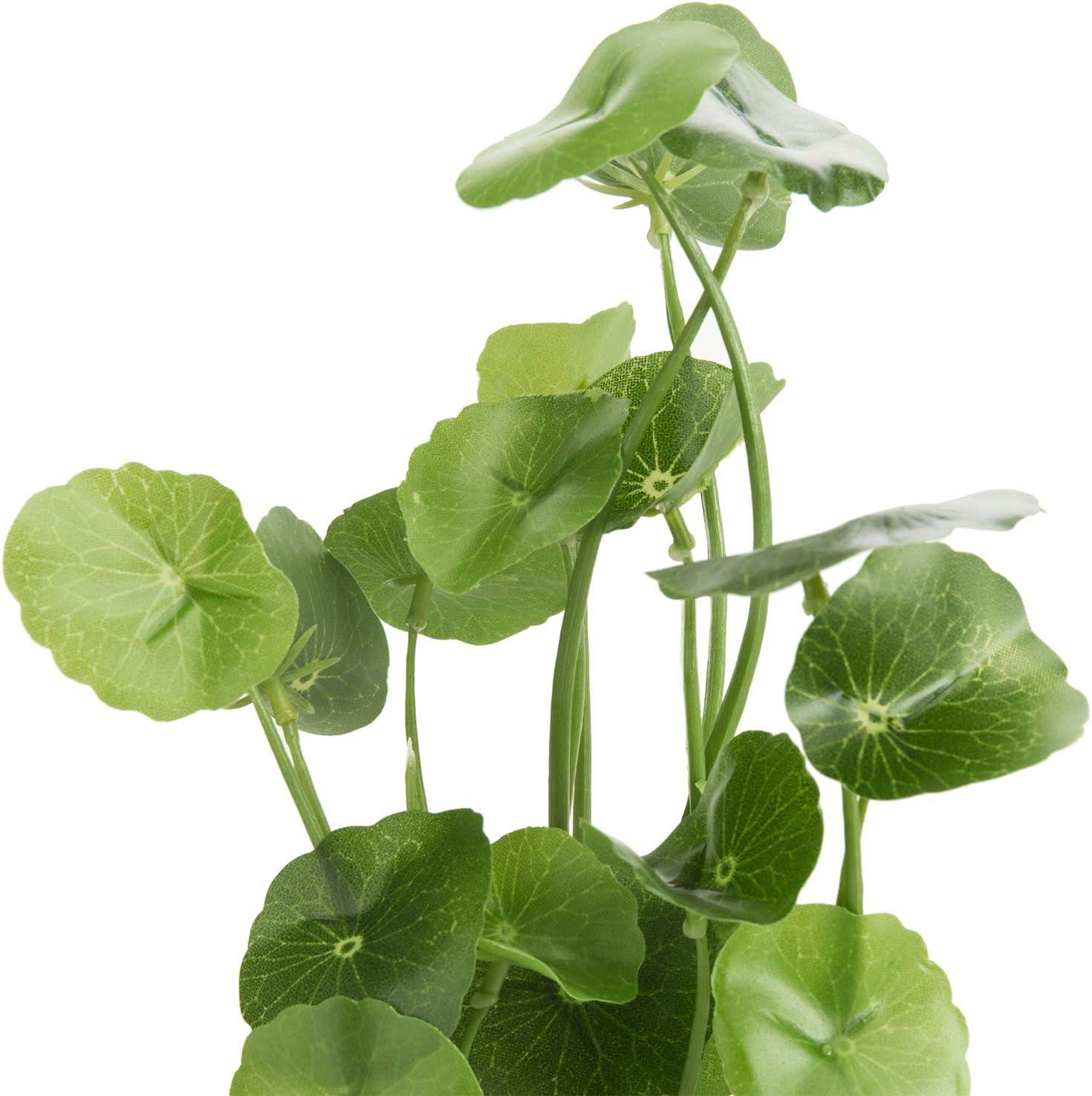 imageMyGift Set of 3 Fake Plants Small Artificial Potted Plants Indoor in Clear Glass Pot 95 Inch Faux Plant for Home DecorGrey