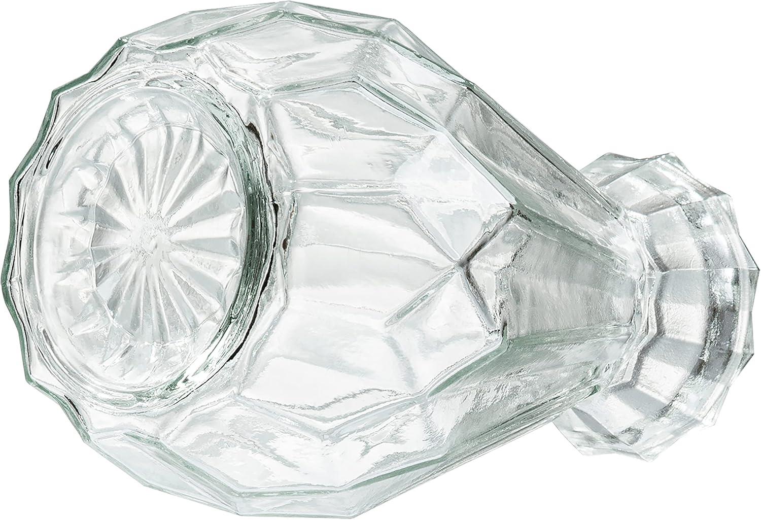 imageMyGift Small Glass Bud Vase 5 Inch Decorative Flower Vases Mini Vintage Style Centerpiece Vases with Diamond Faceted Design Set of 26